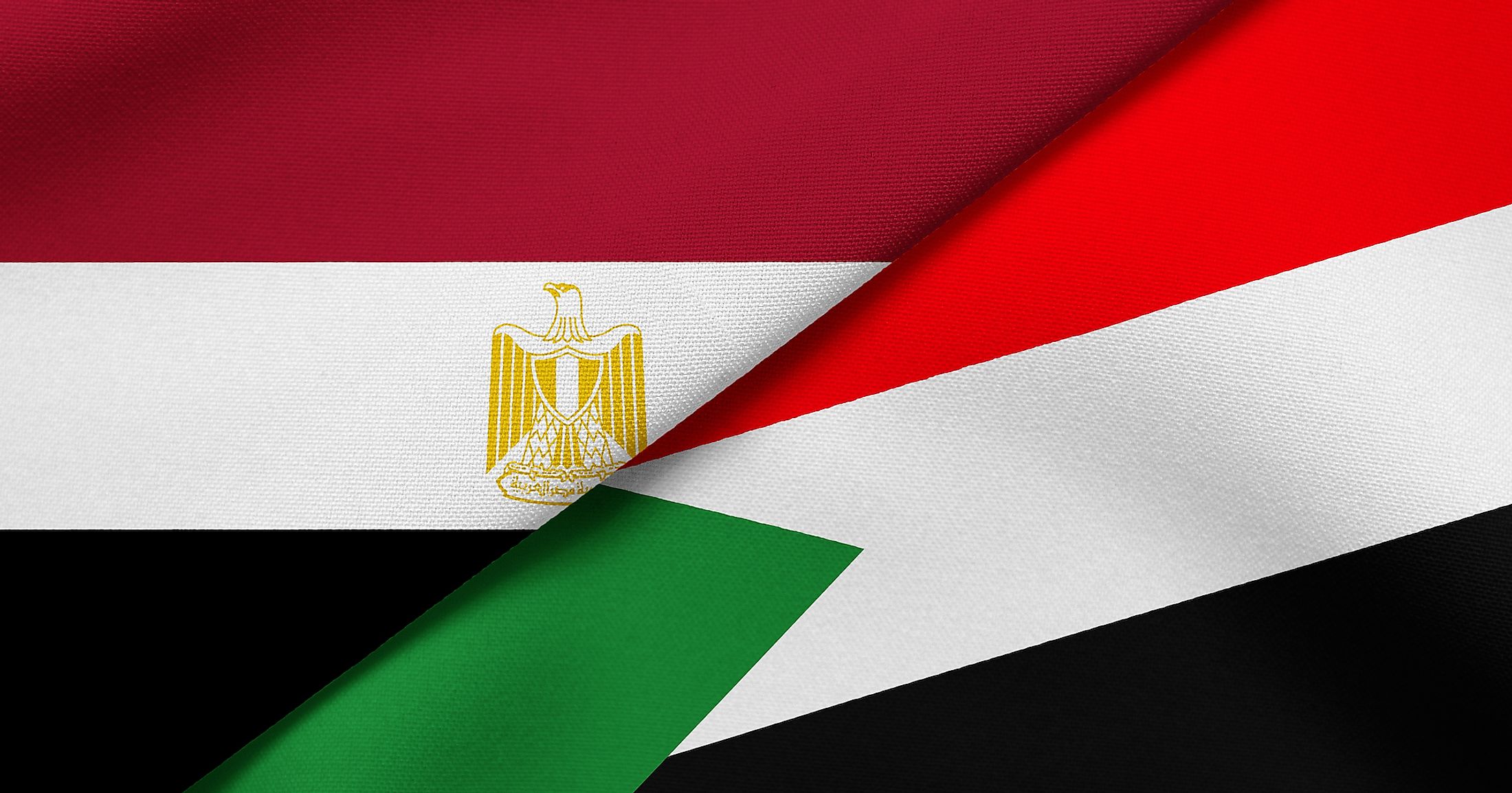 Flags of Egypt and Sudan