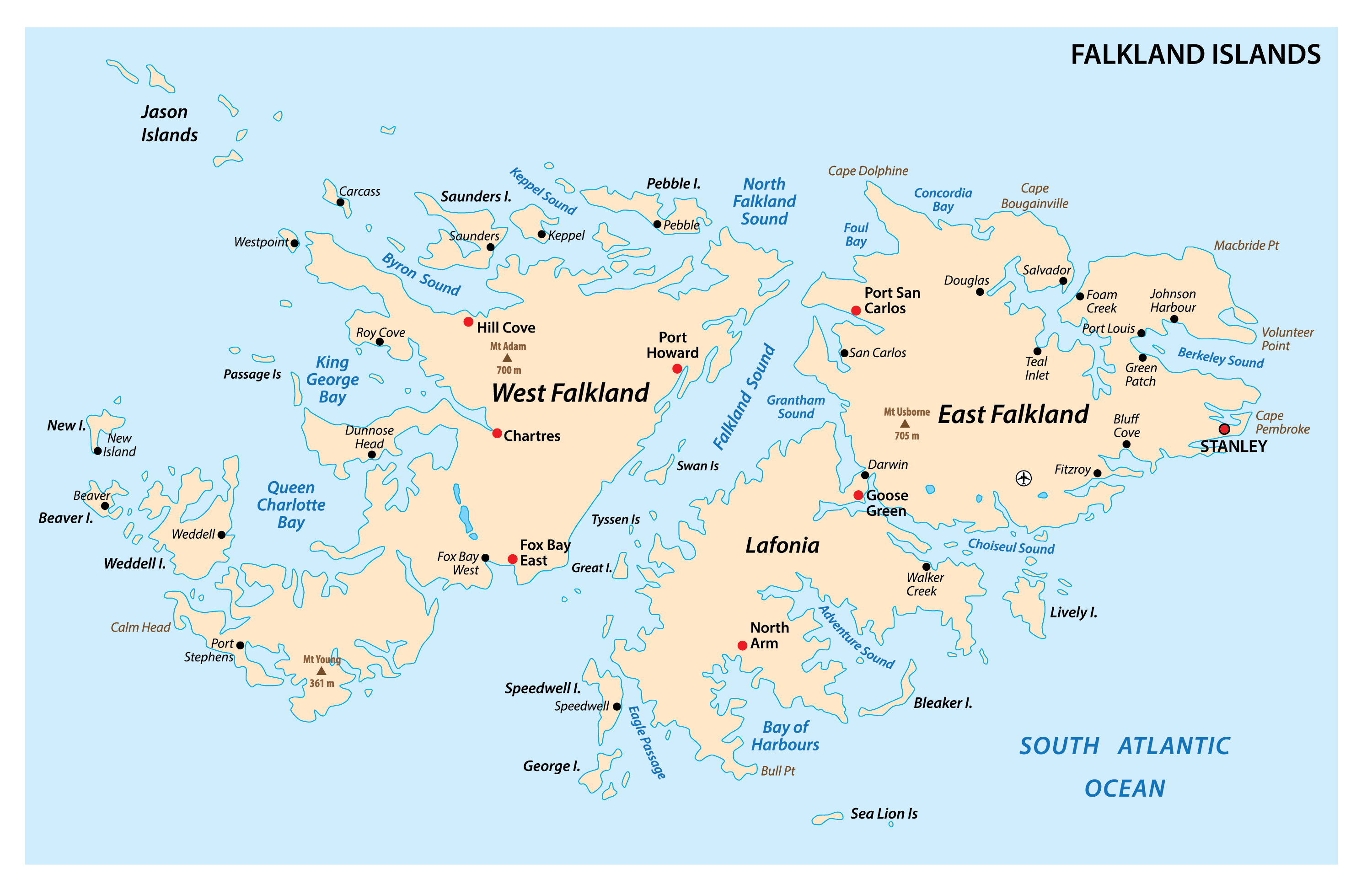 Falkland Islands On World Map Falkland Islands On World Map