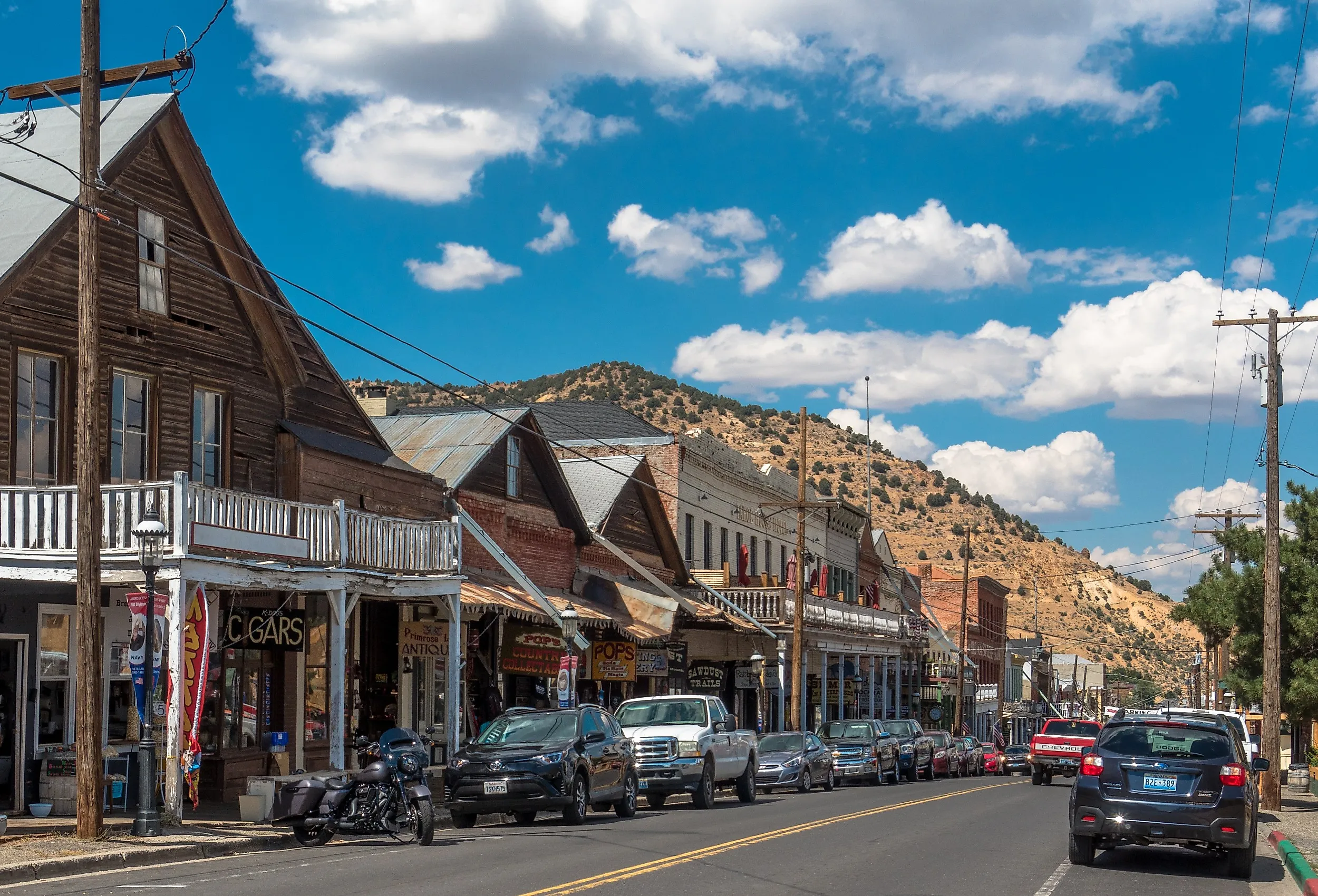 Historic wooden homes in Virginia City, Nevada. Image credit M. Vinuesa via Shutterstock