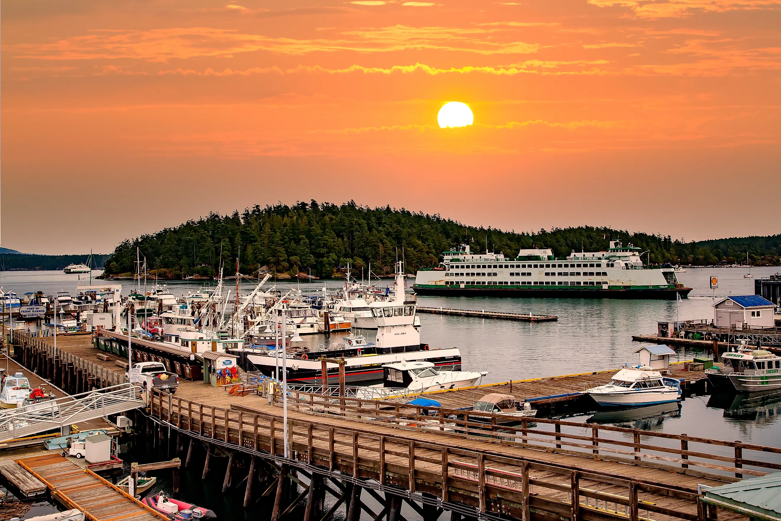 Friday Harbor, San Juan Island, Washington. Editorial credit: Bob Pool / Shutterstock.com.
