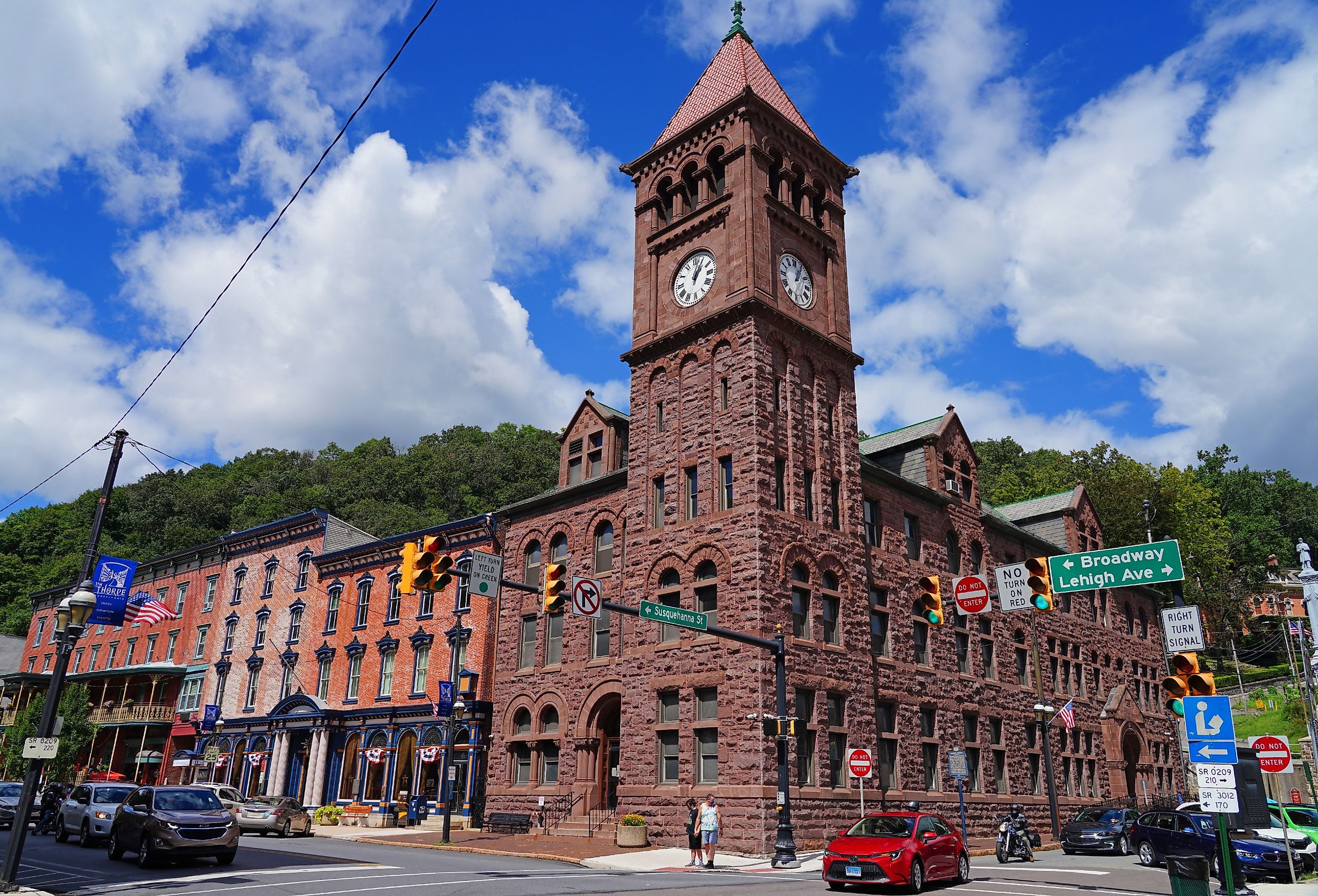 View of the historic town of Jim Thorpe in the Lehigh Valley in Carbon County, Pennsylvania, United States.