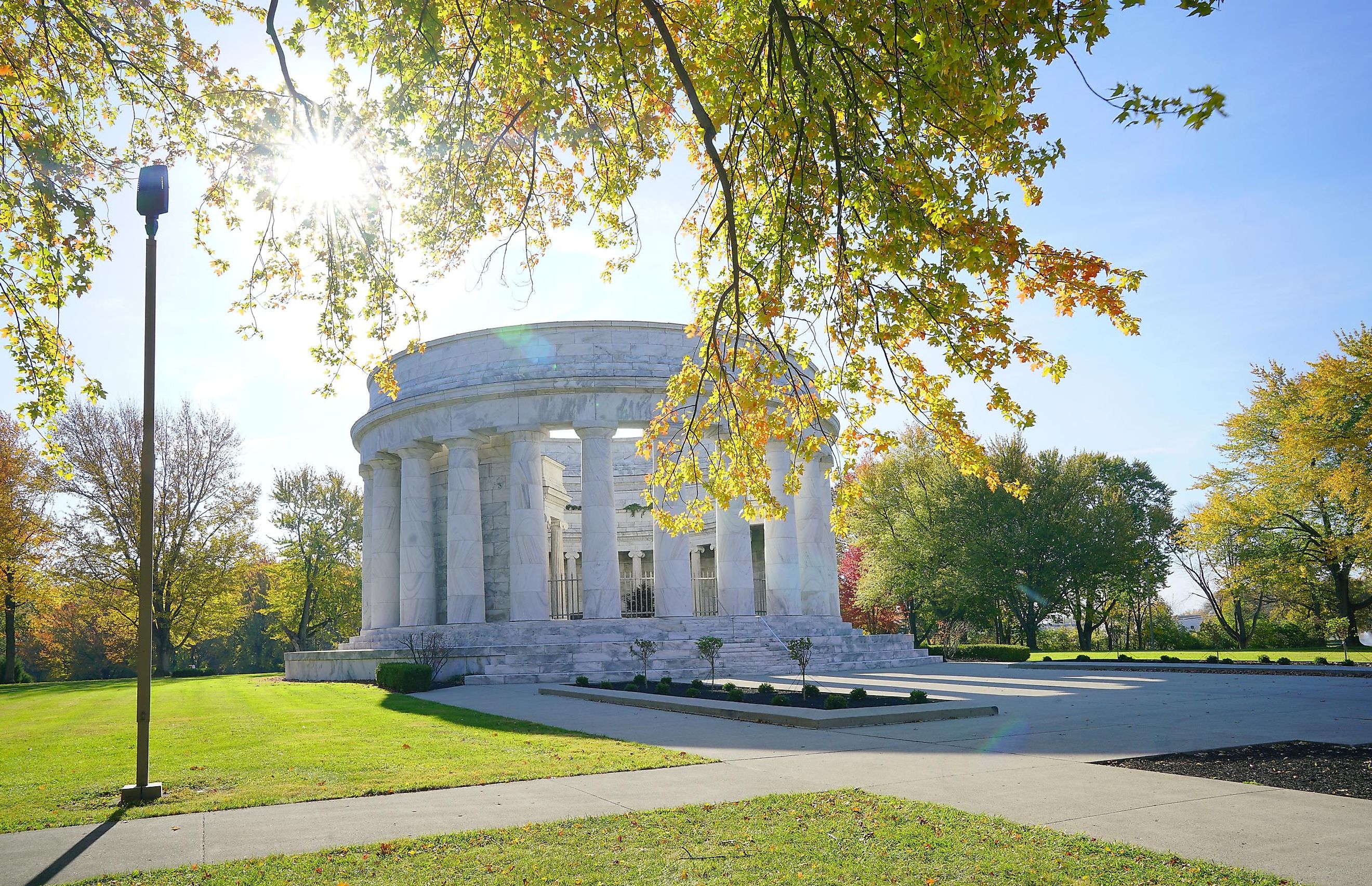 View of the beautiful Warren G. Harding Memorial in Marion, Ohio. Editorial credit: Fsendek / Shutterstock.com