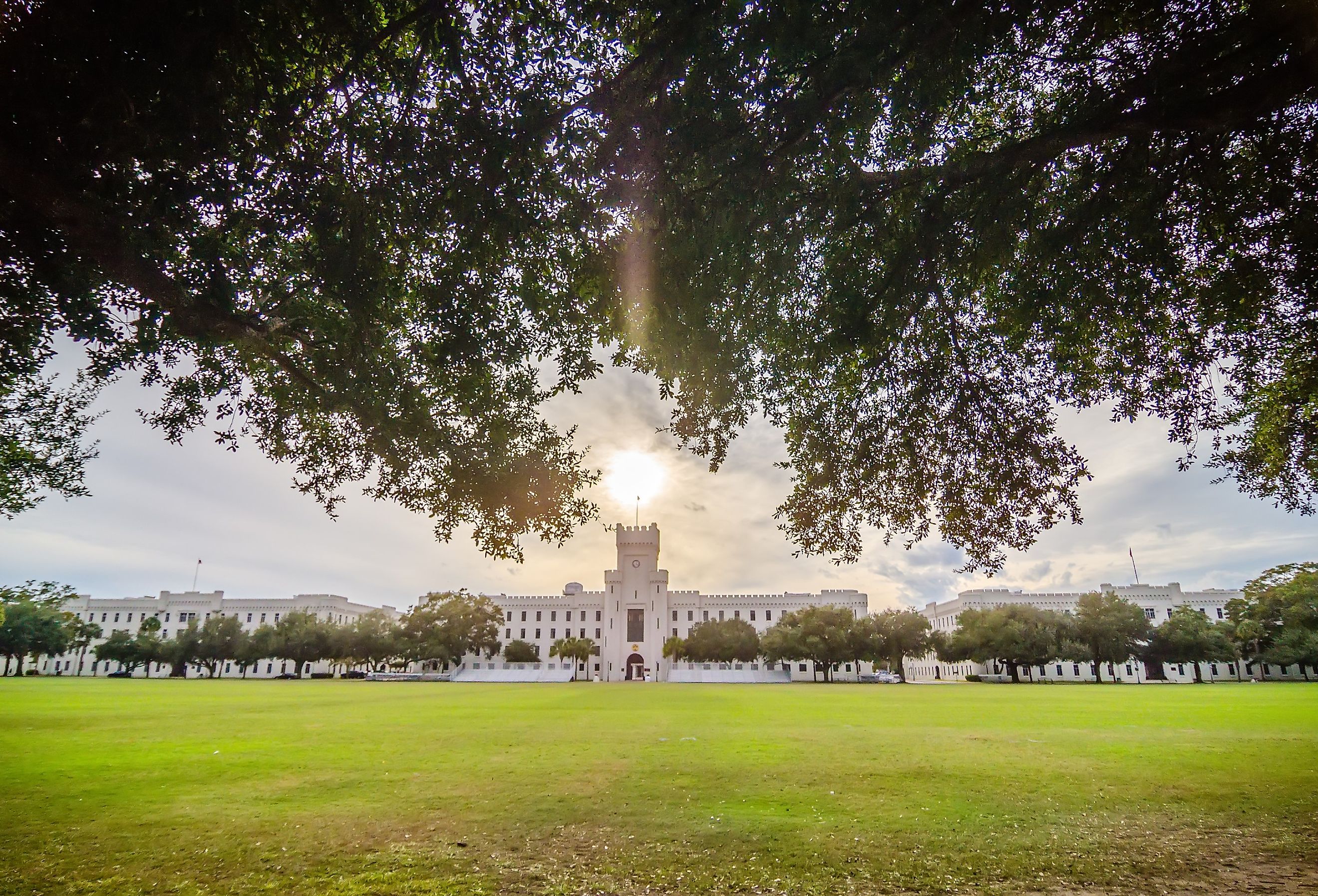 The old Citadel campus buildings in Charleston, South Carolina. Image credit digidreamgrafix via AdobeStock.