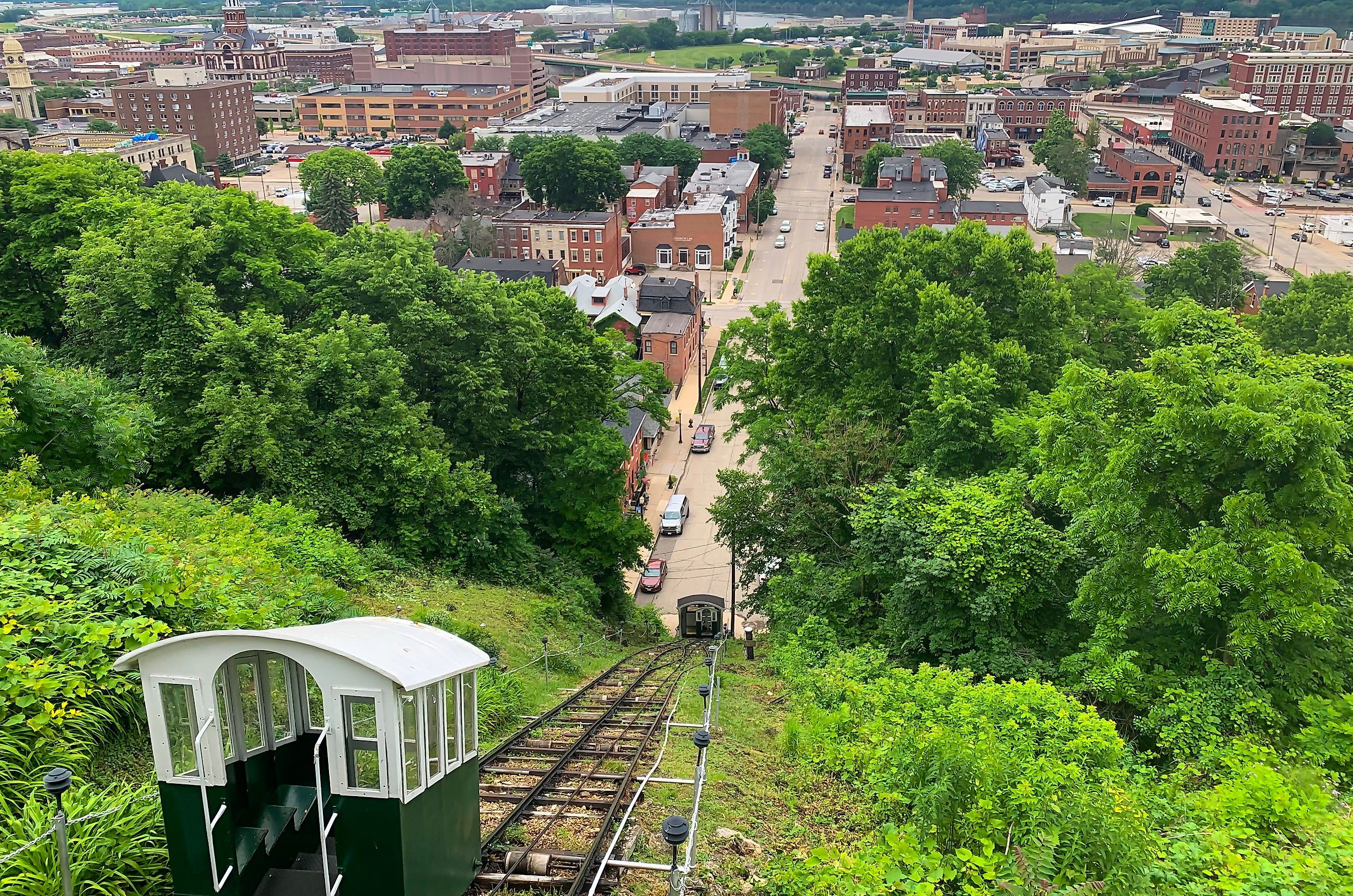 Colorful landscape photo of a small Railway in Dubuque, Iowa Photo of architecture