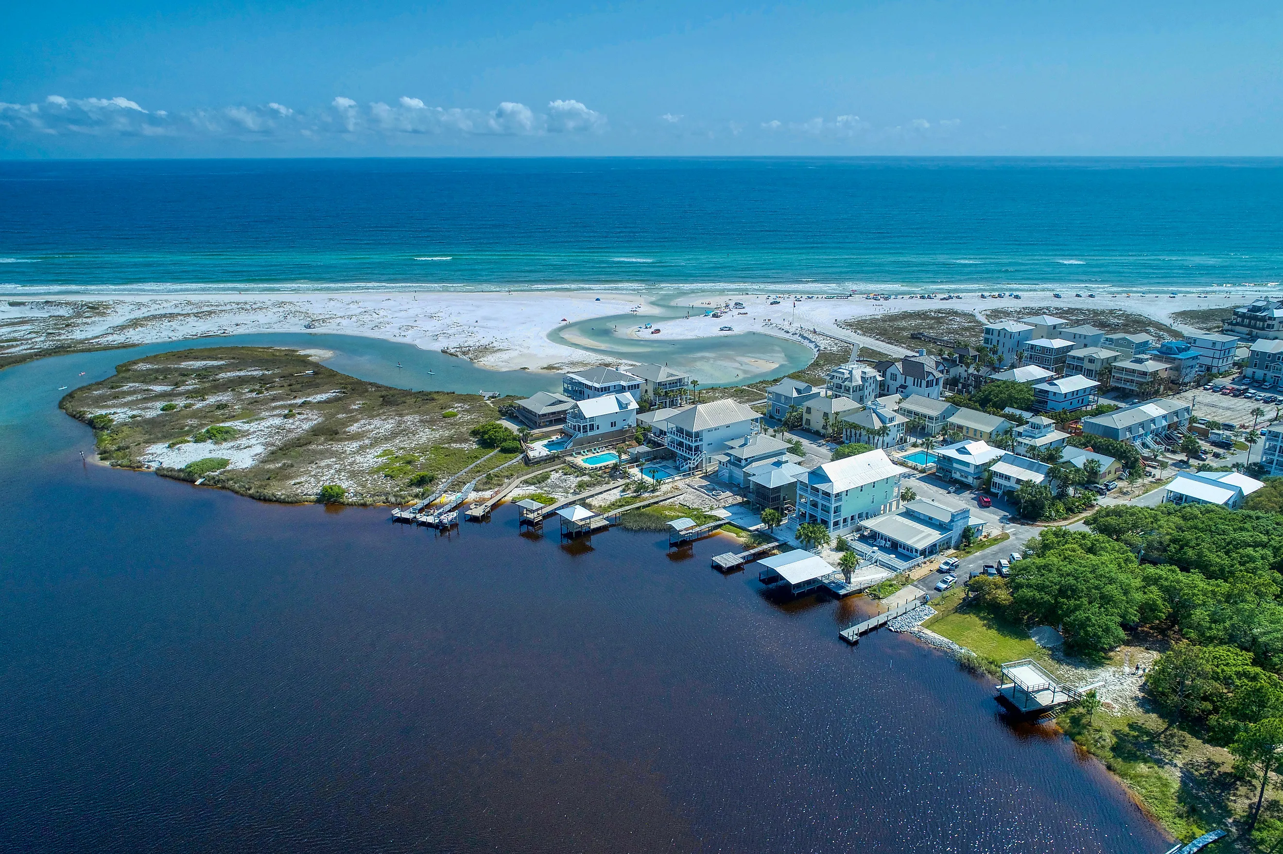 Aerial view of Grayton Beach, Florida.