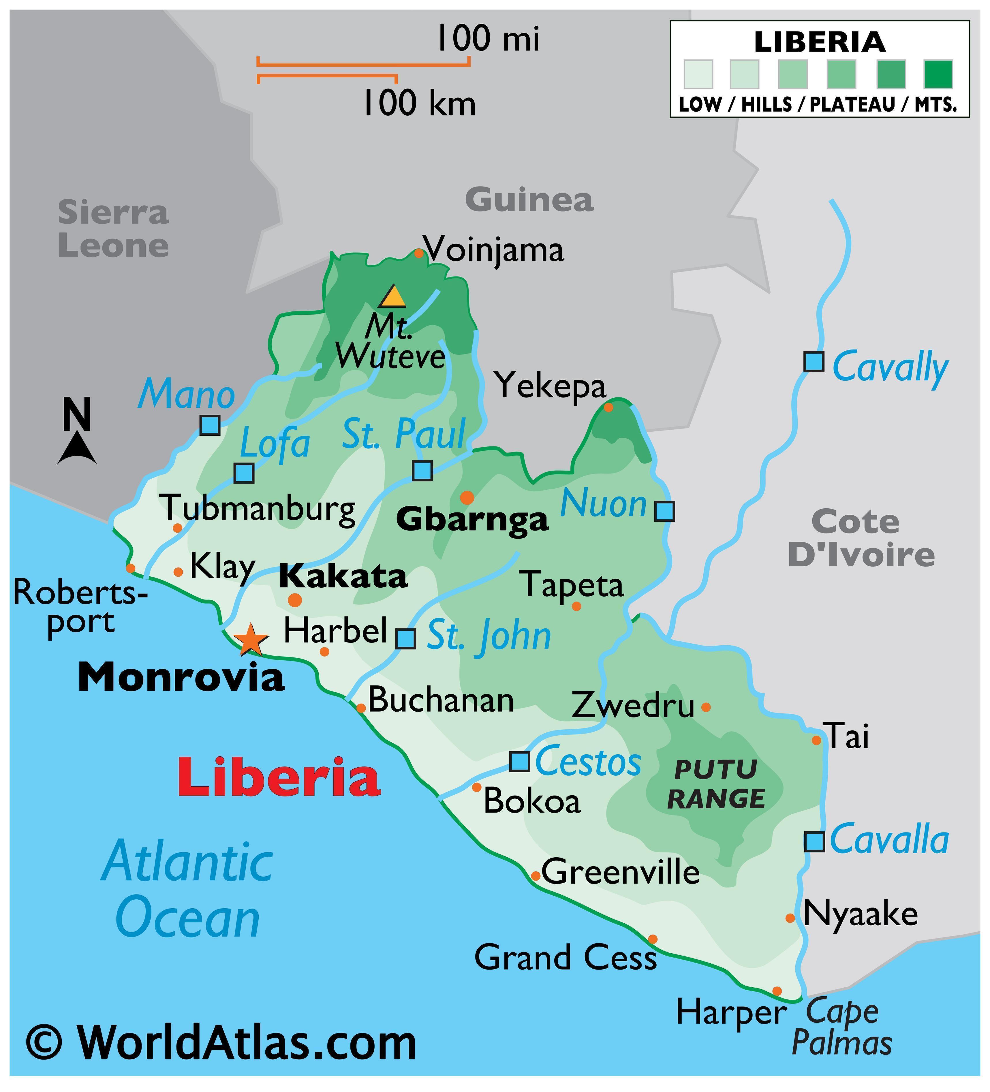 Liberia On A Map
