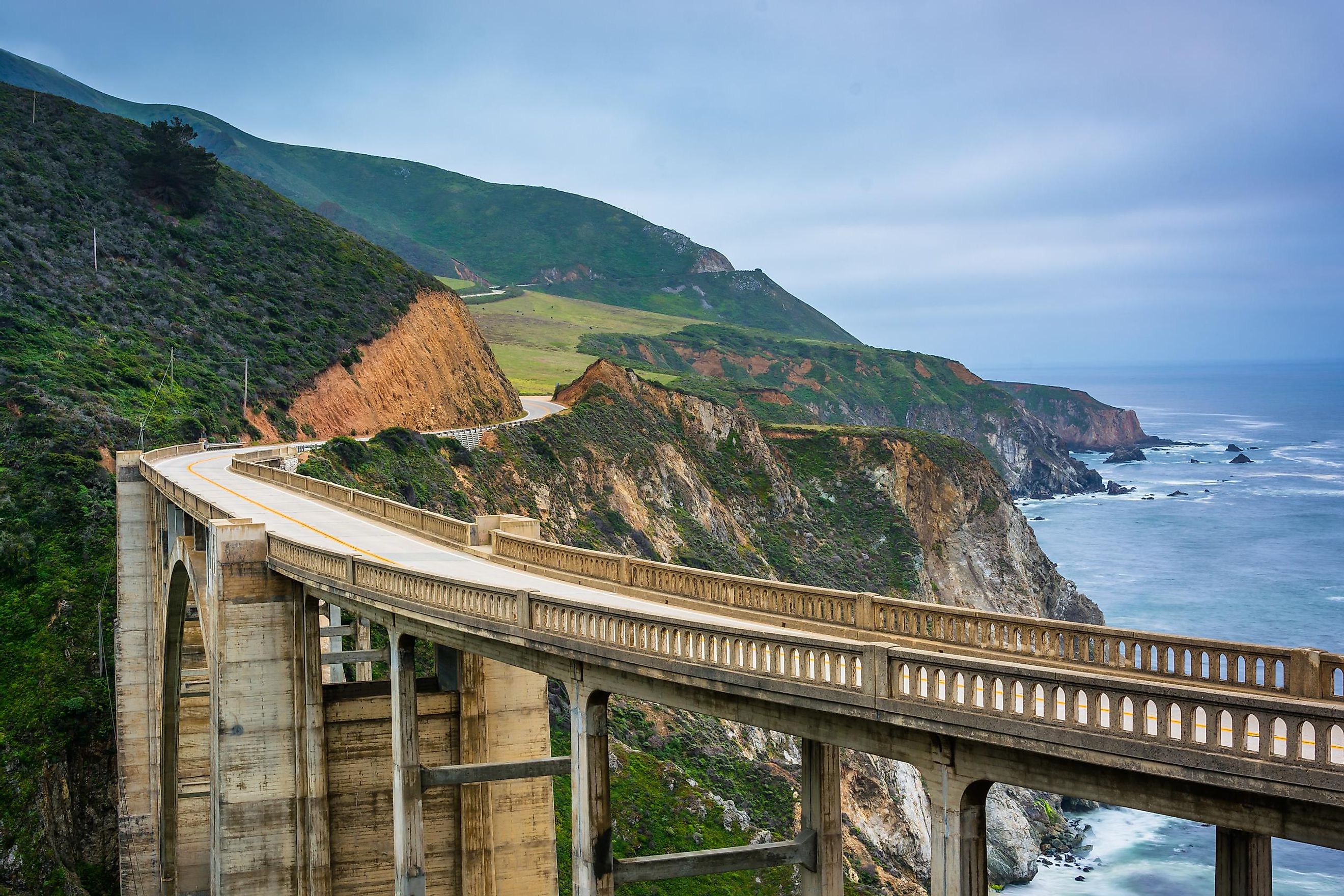 View of Bixby Creek Bridge, in Big Sur, California.