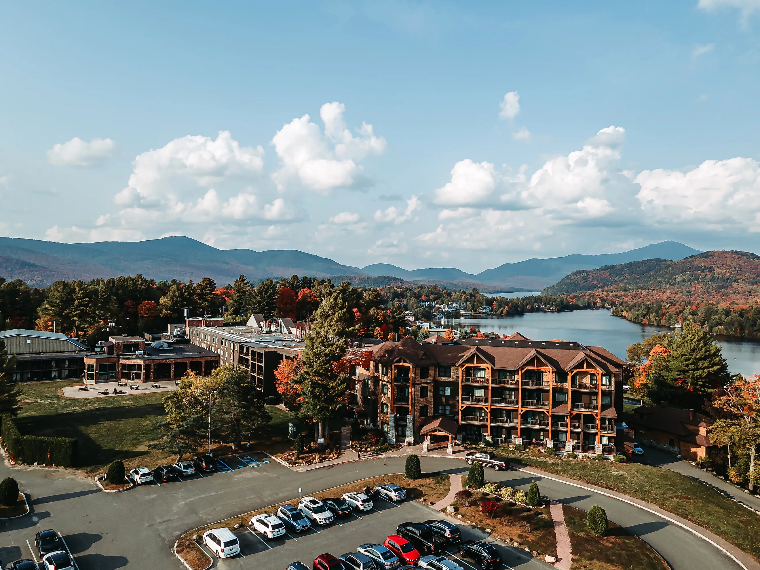 Aerial view of Lake Placid, New York.