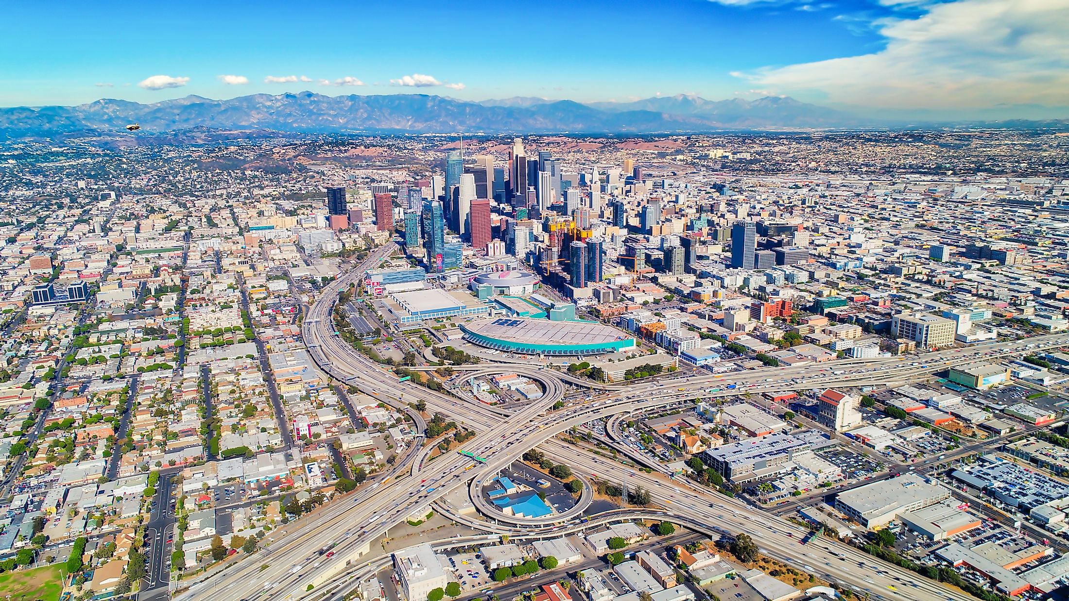 Aerial view of Los Angeles, California.