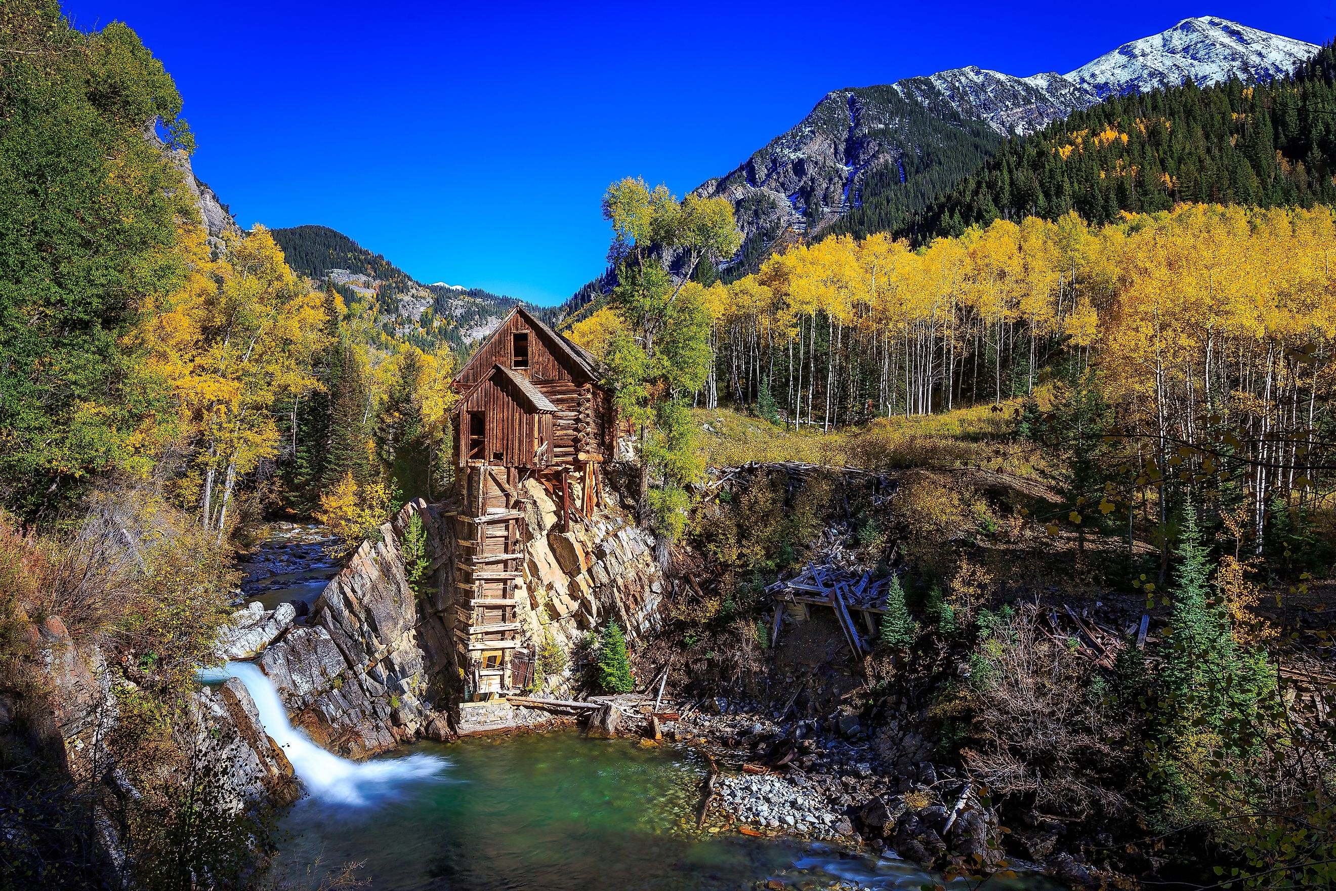 View of Crystal Mill near the town of Marble in Colorado.