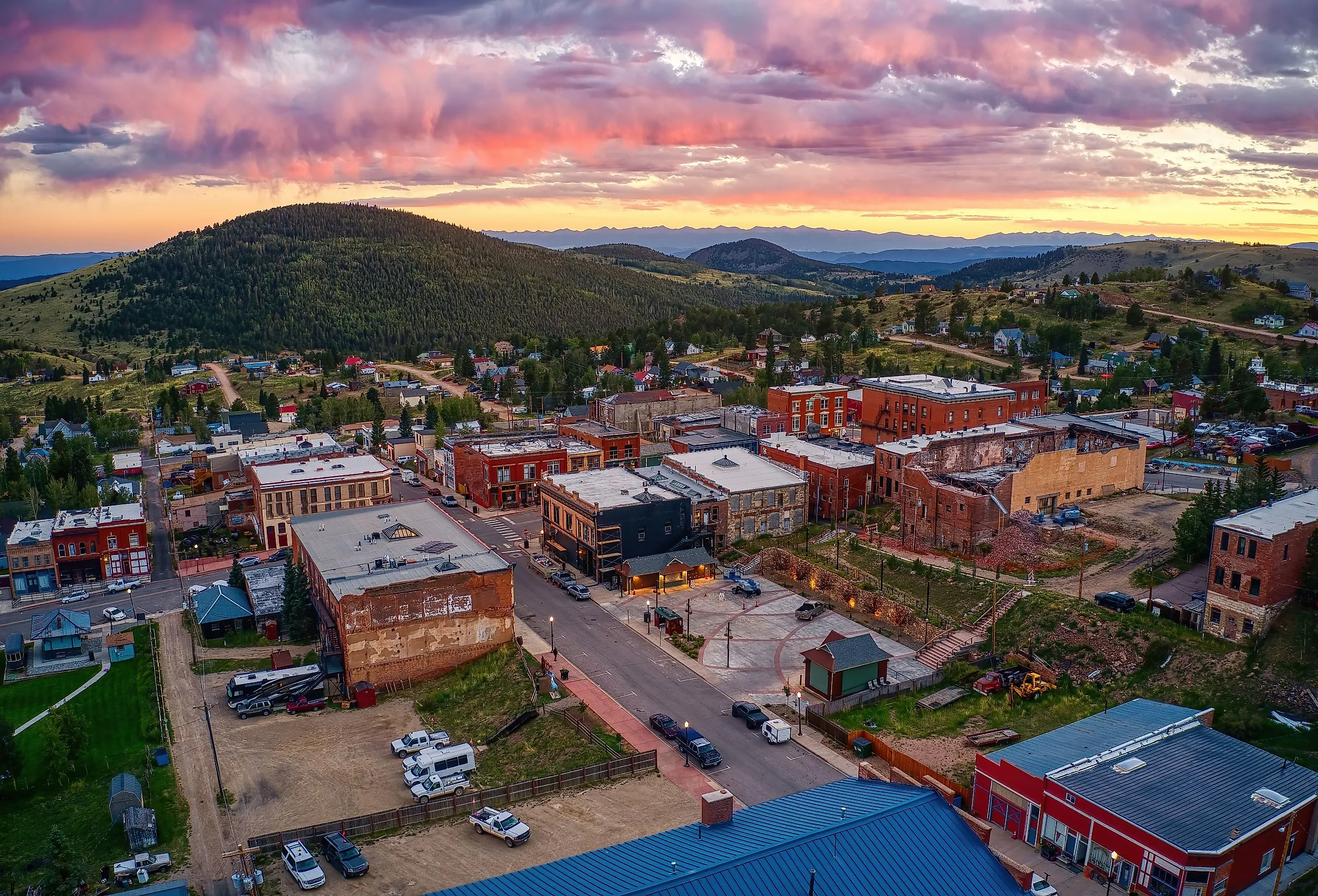 Victor, an antique mining town adjacent to a large gold mine in Colorado.