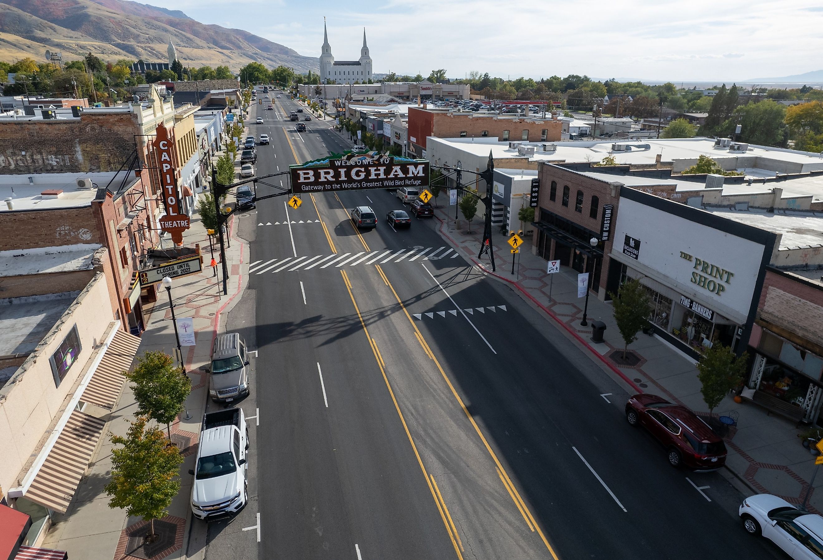 Overlooking the main street of Brigham City, Utah. Image credit Charles E Uibel via Shutterstock