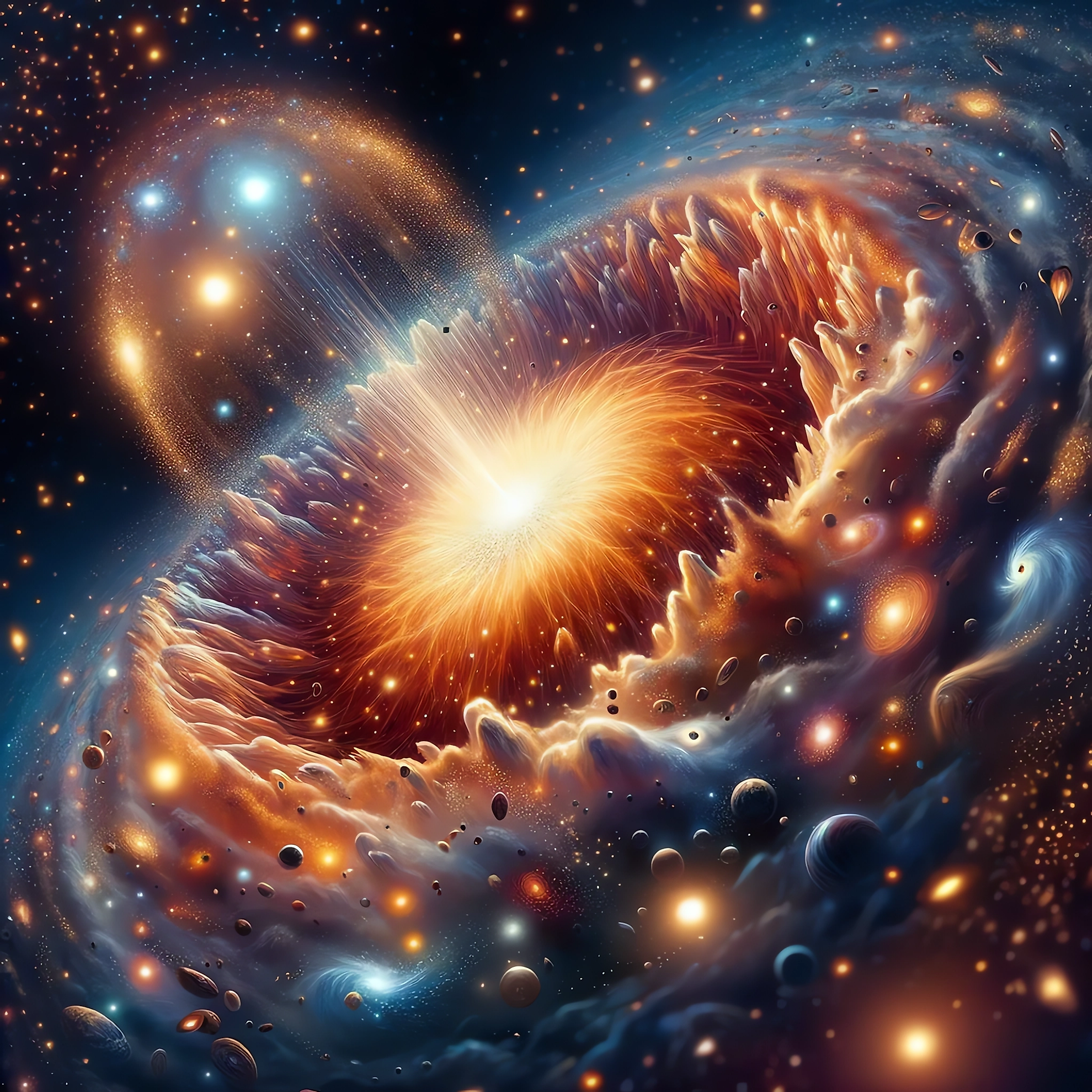 Illustration of the early moments of the universe