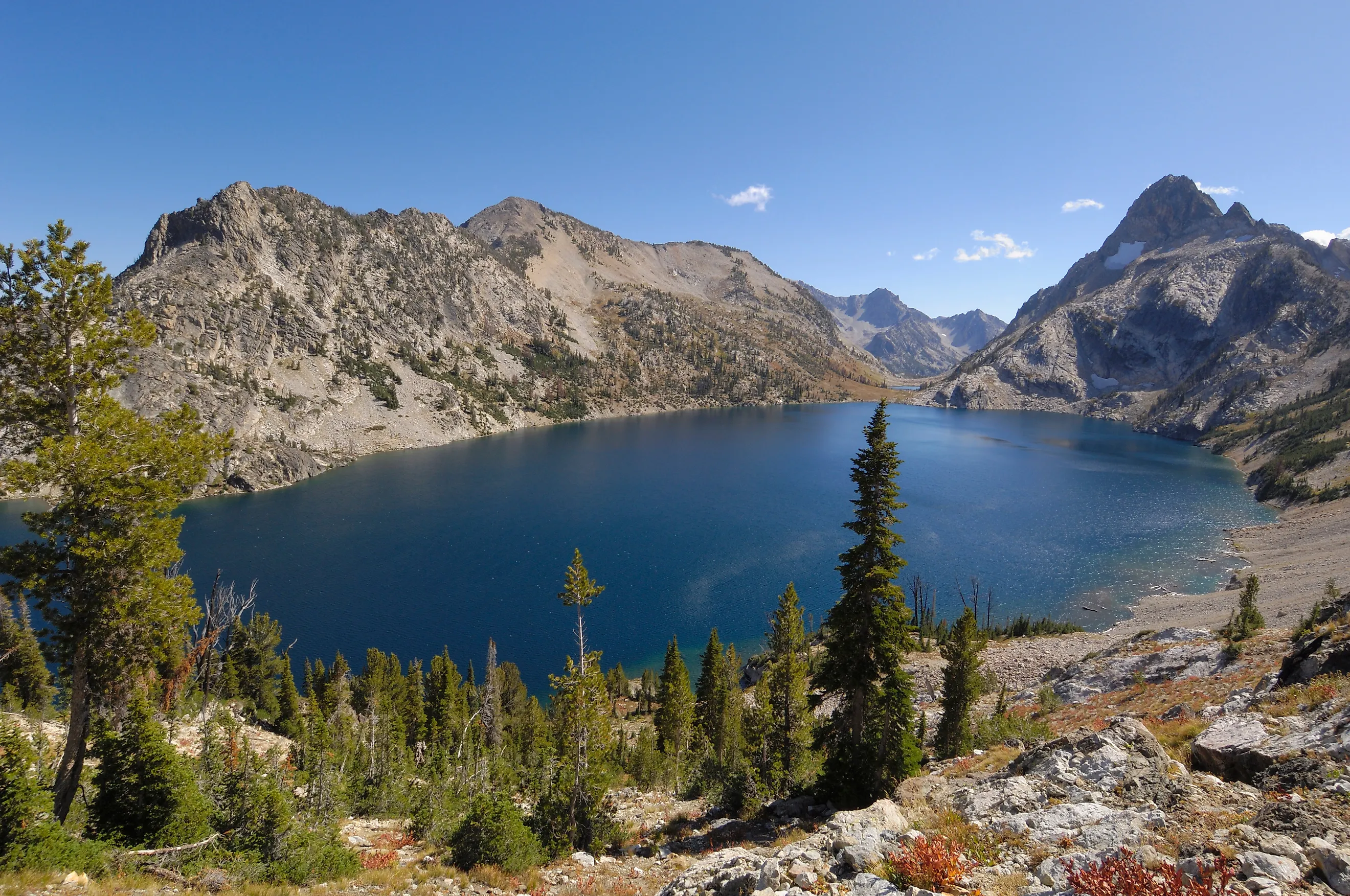 Sawtooth lake, sawtooth mountains, sawtooth wilderness, sawtooth national recreation area