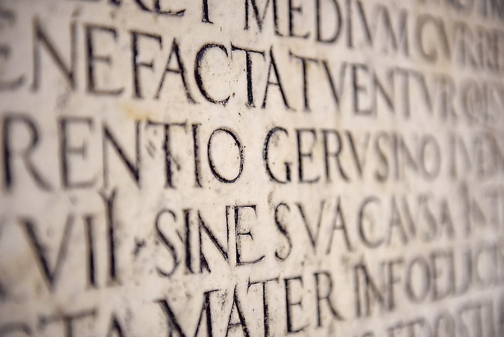 The Latin language can still be found inscribed on many buildings.