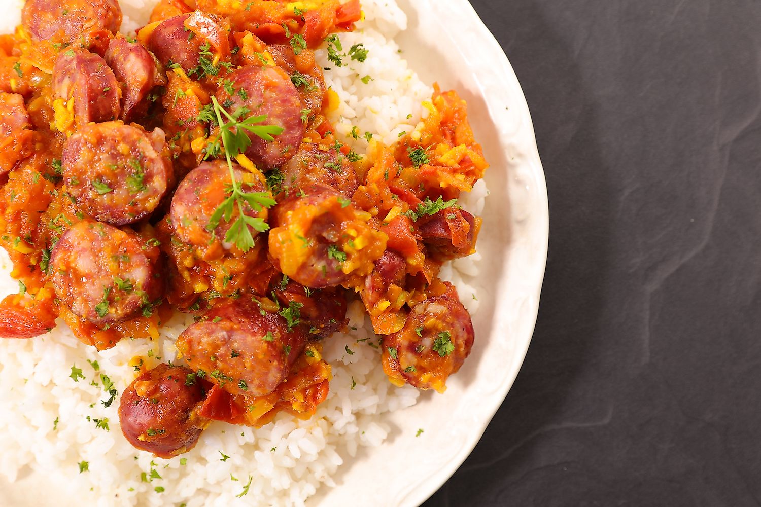 Rougail saucisse, A Creole dish. Image credit: margouillat photo/Shutterstock.com