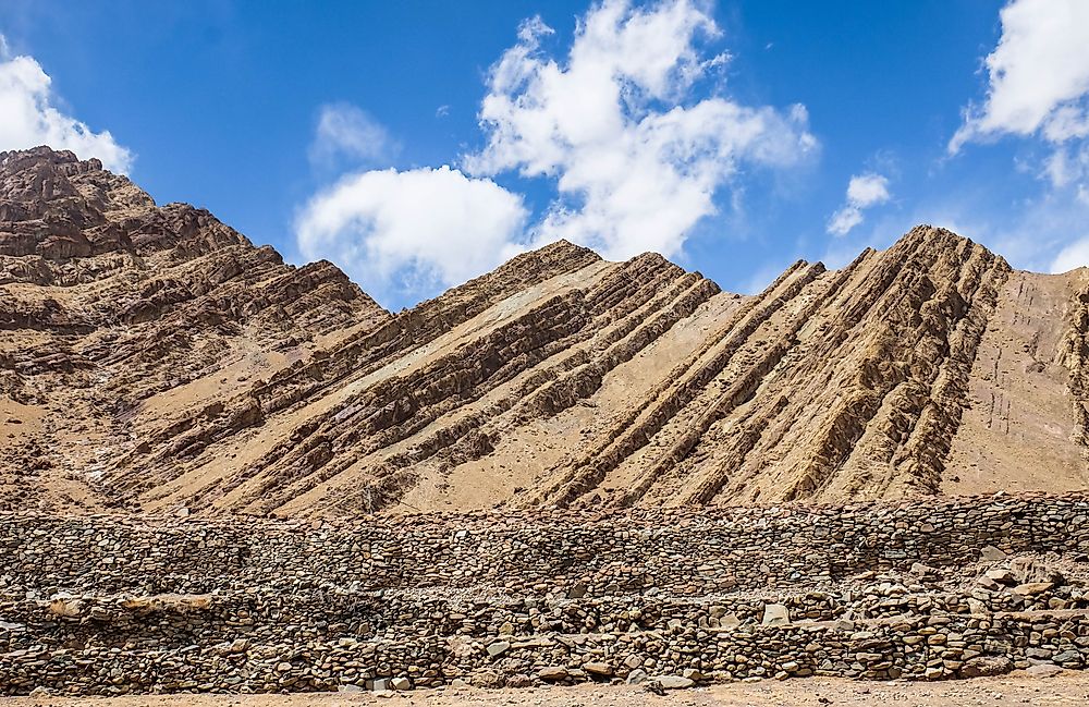 A fold mountain in Ladakh, India.