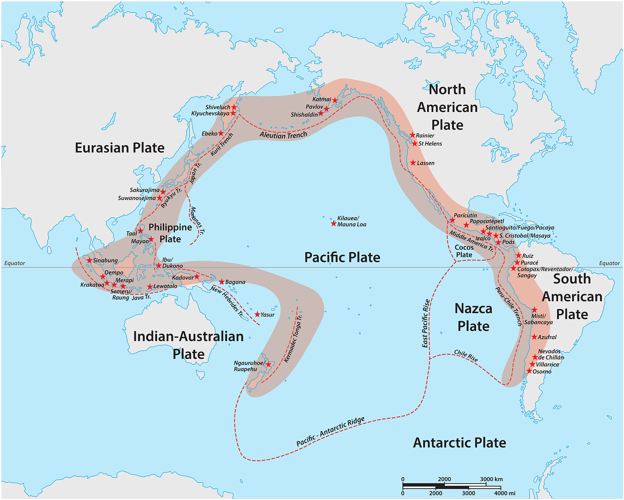 The Pacific Plate's subduction will bring America and Asia together.