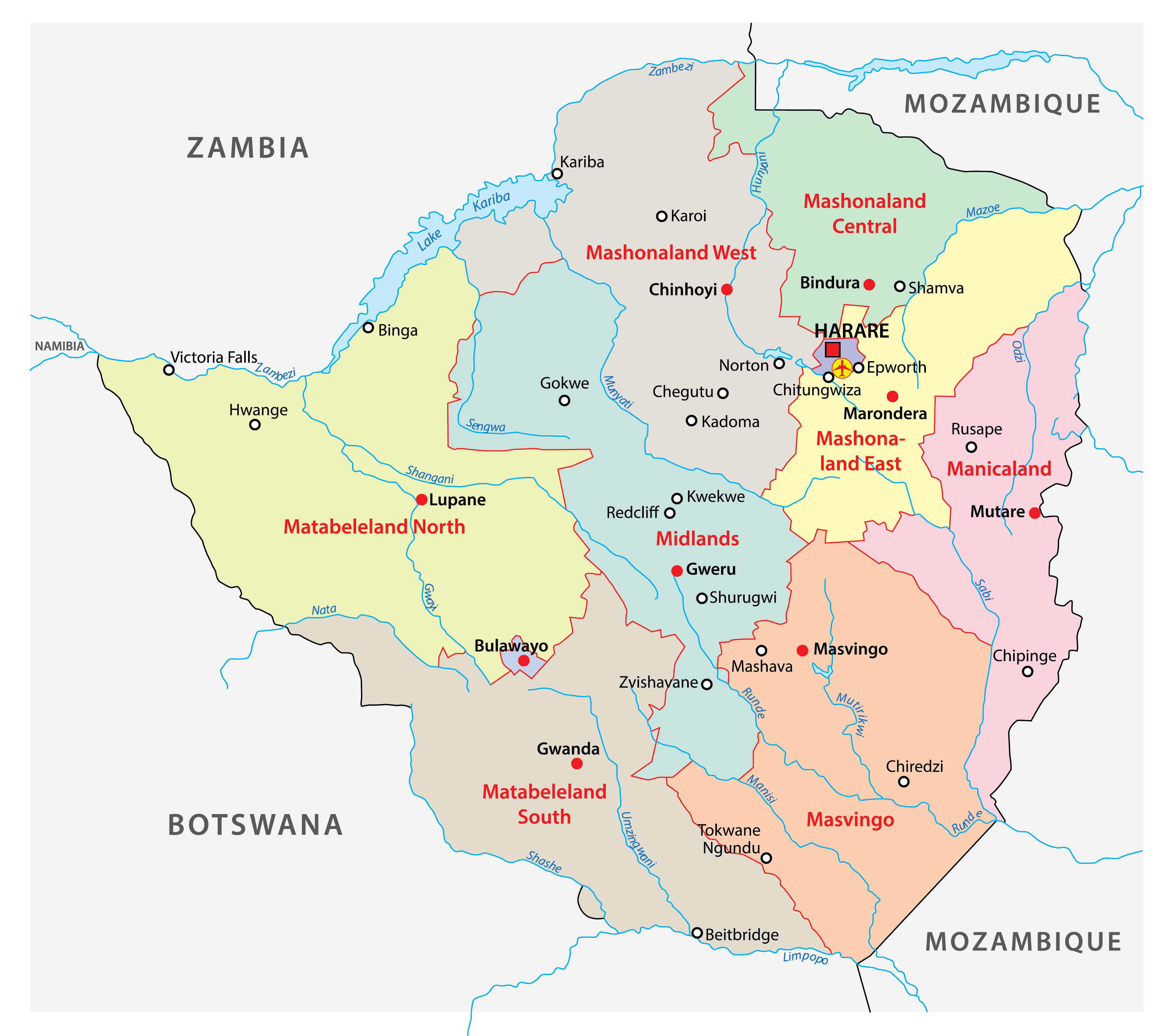 10 Provinces Of Zimbabwe Provinces Du Zimbabwe BNITEL