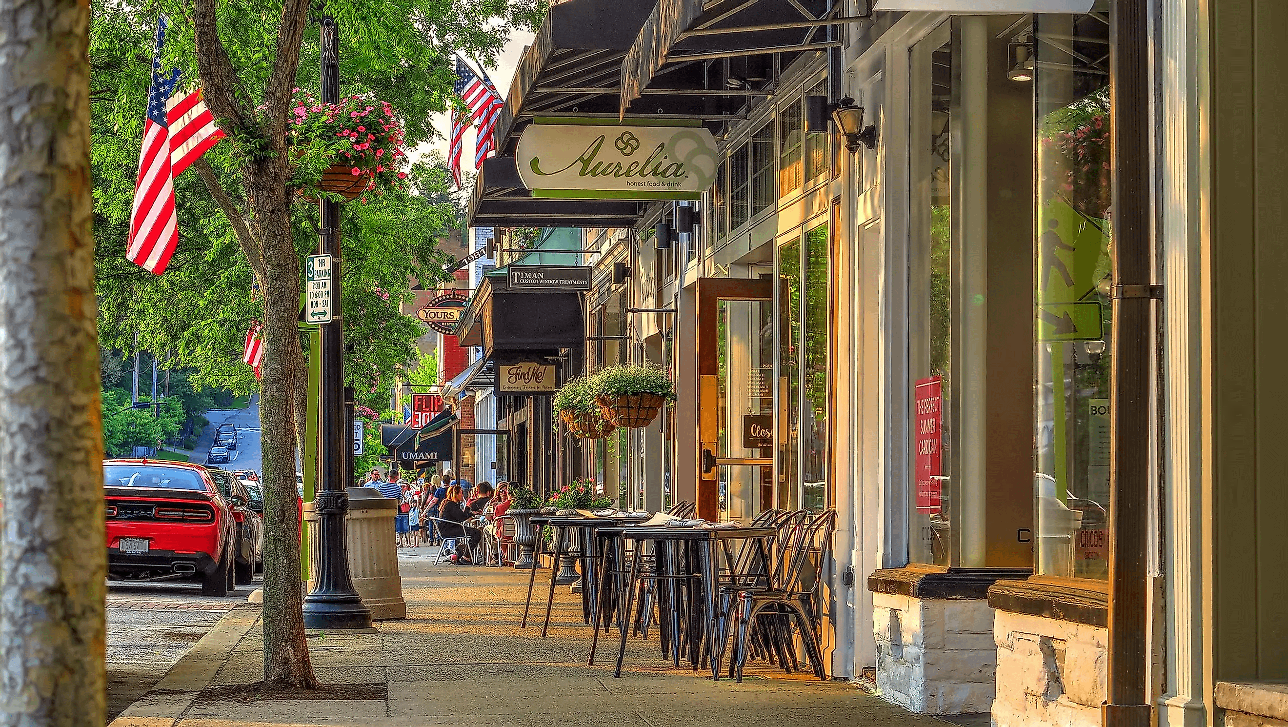 Shops on Main Street in the Business District of Historical Downtown Chagrin Falls, Ohio