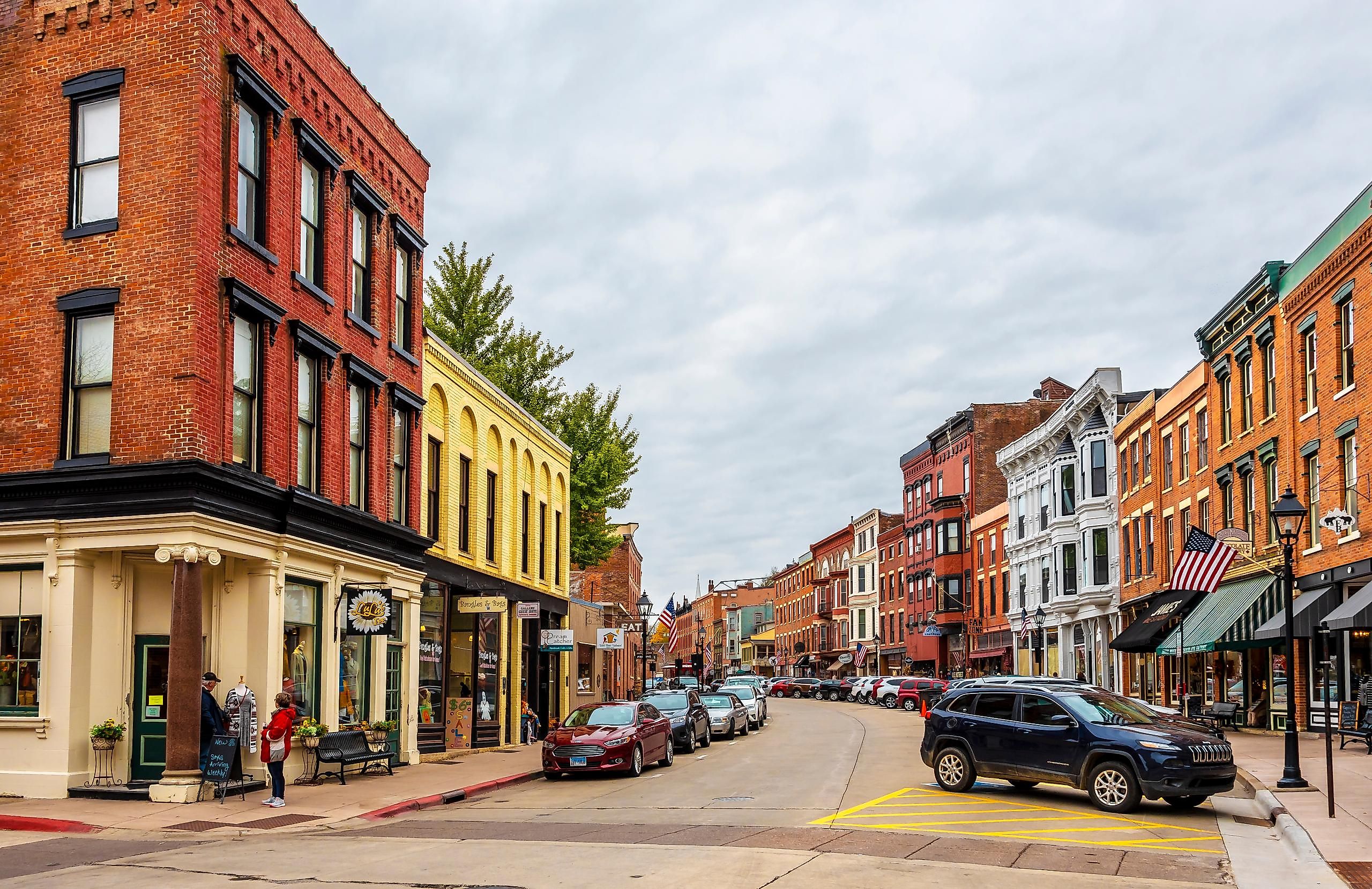 Historical Galena Town Main Street in Illinois of USA