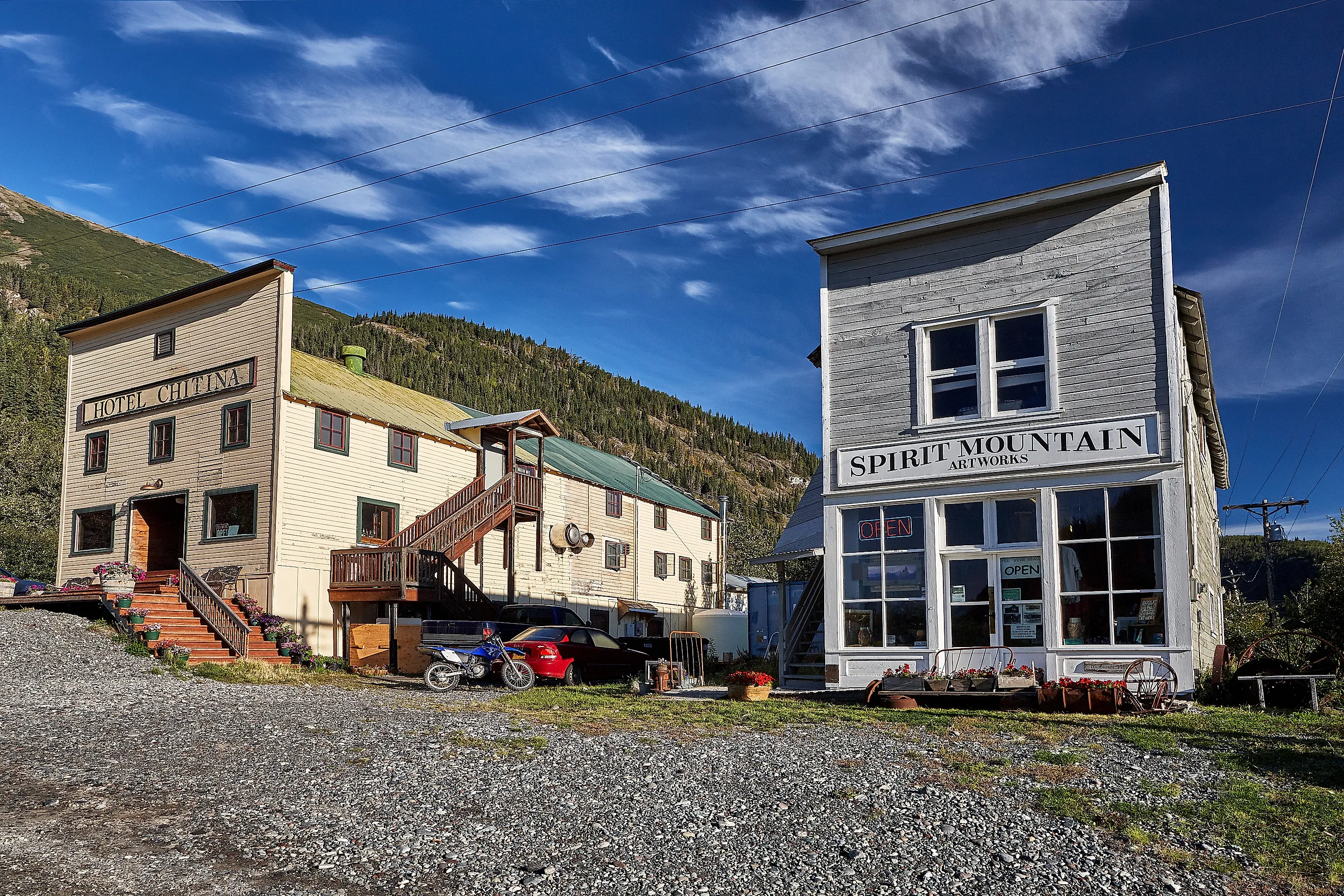 Chitina, Alaska roughly represents the average population density of Alaska. It has 101 people in an area of 95.8 square miles.  Editorial credit: Miroslav Denes / Shutterstock.com