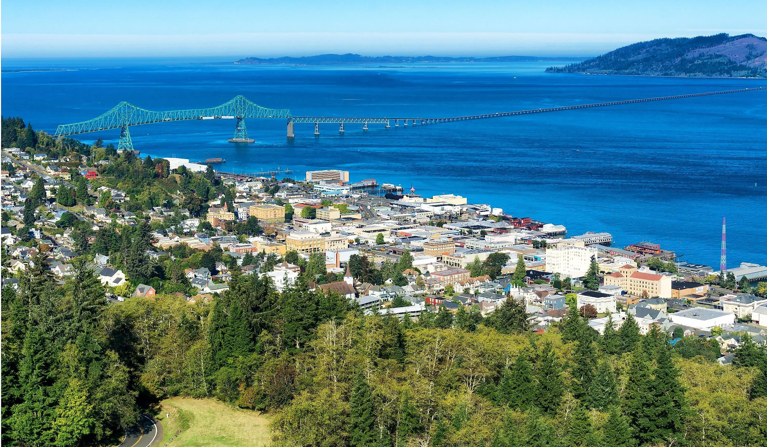 Astoria, Oregon, overlooks the Astoria Megler bridge.