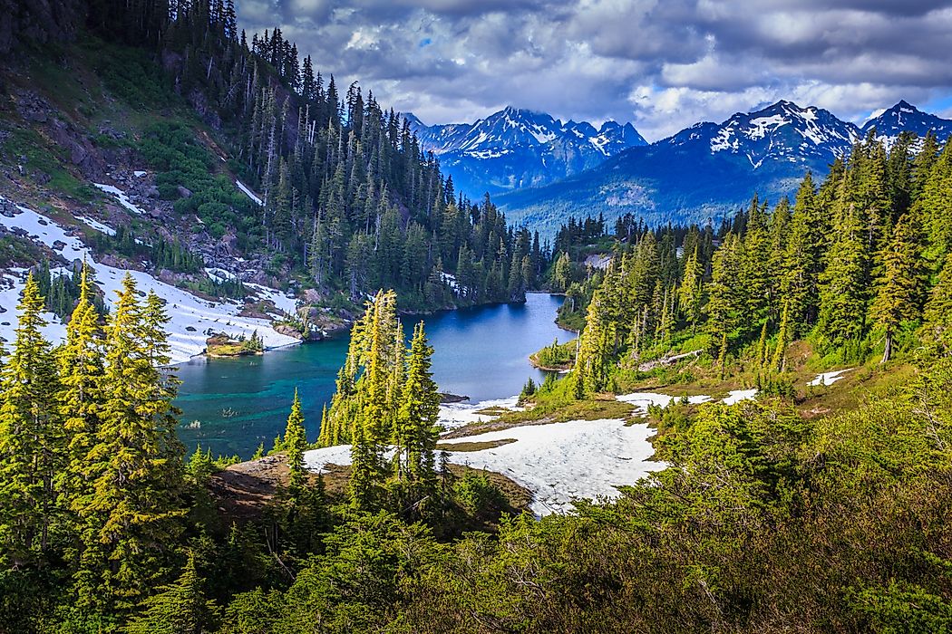 The mountain landscape of Glacier National Park, Montana. Glacier National Park is one of the most visited national parks in the United States.