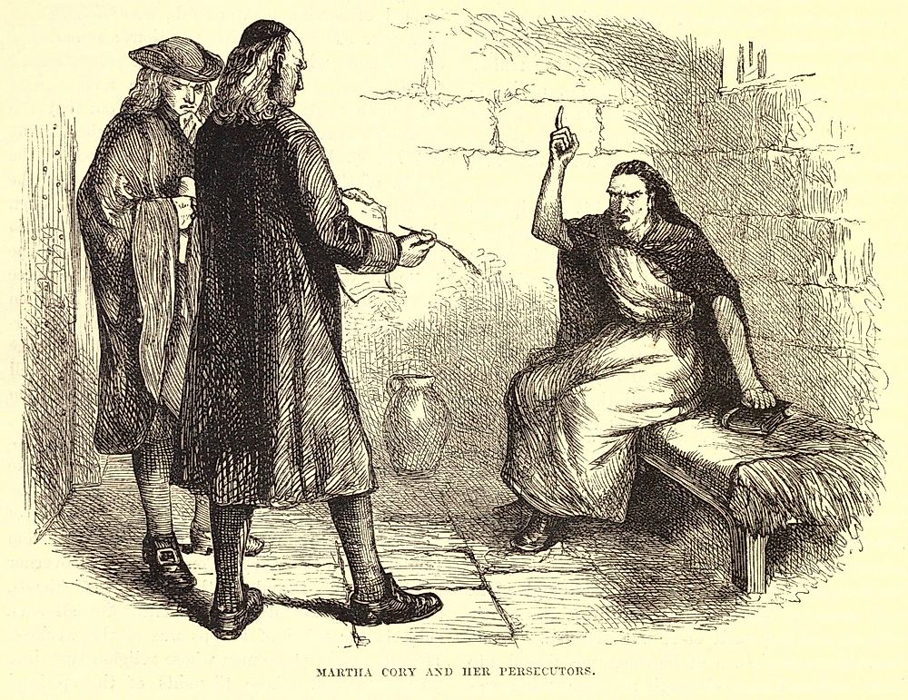 Martha Cory in jail for witchcraft during the Salem witch trials of 1692-63.