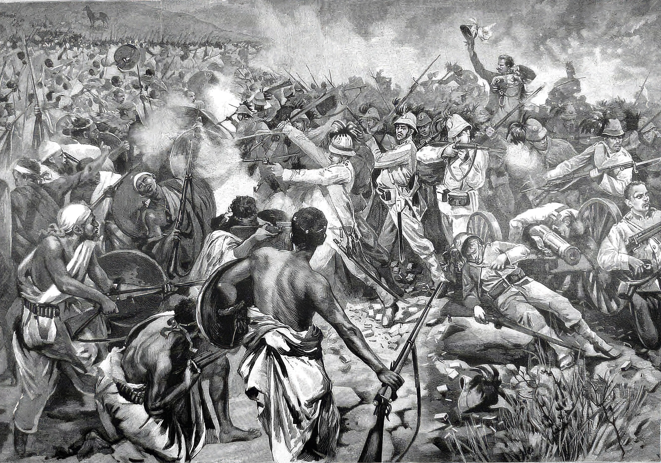 The Battle of Adowa, The Last Rally of General Dabormida. Illustration for The Graphic