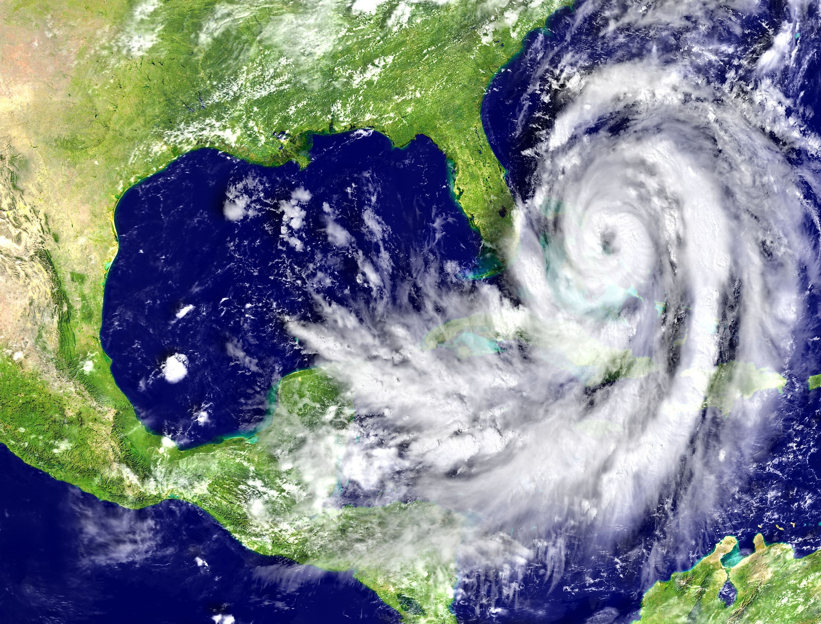 Disastrous hurricane on Florida coastline. Image credit Harvepino via shutterstock