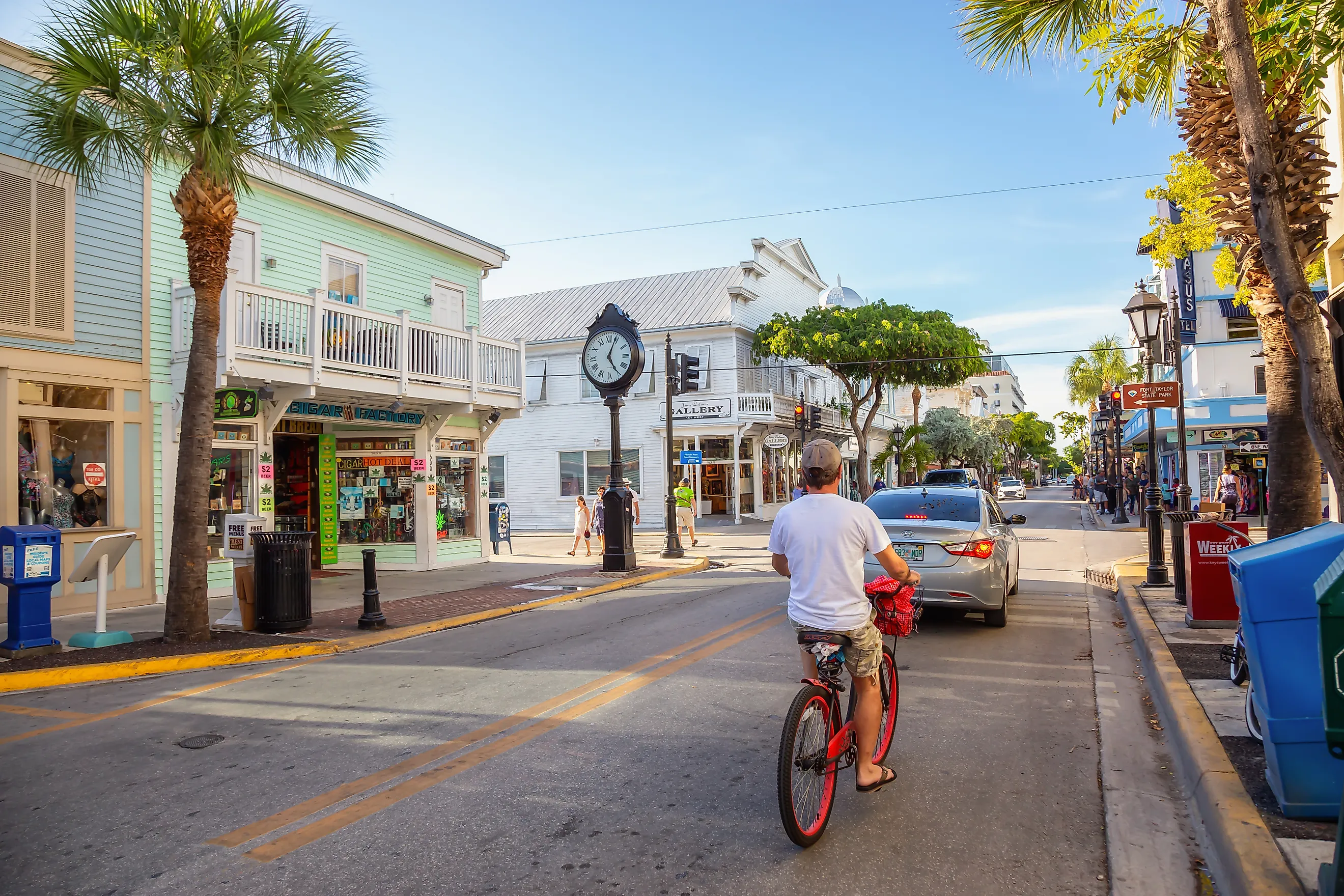 Key West, Florida, United States: Street view of the Main Strip in the Downtown City where all the bars are located.