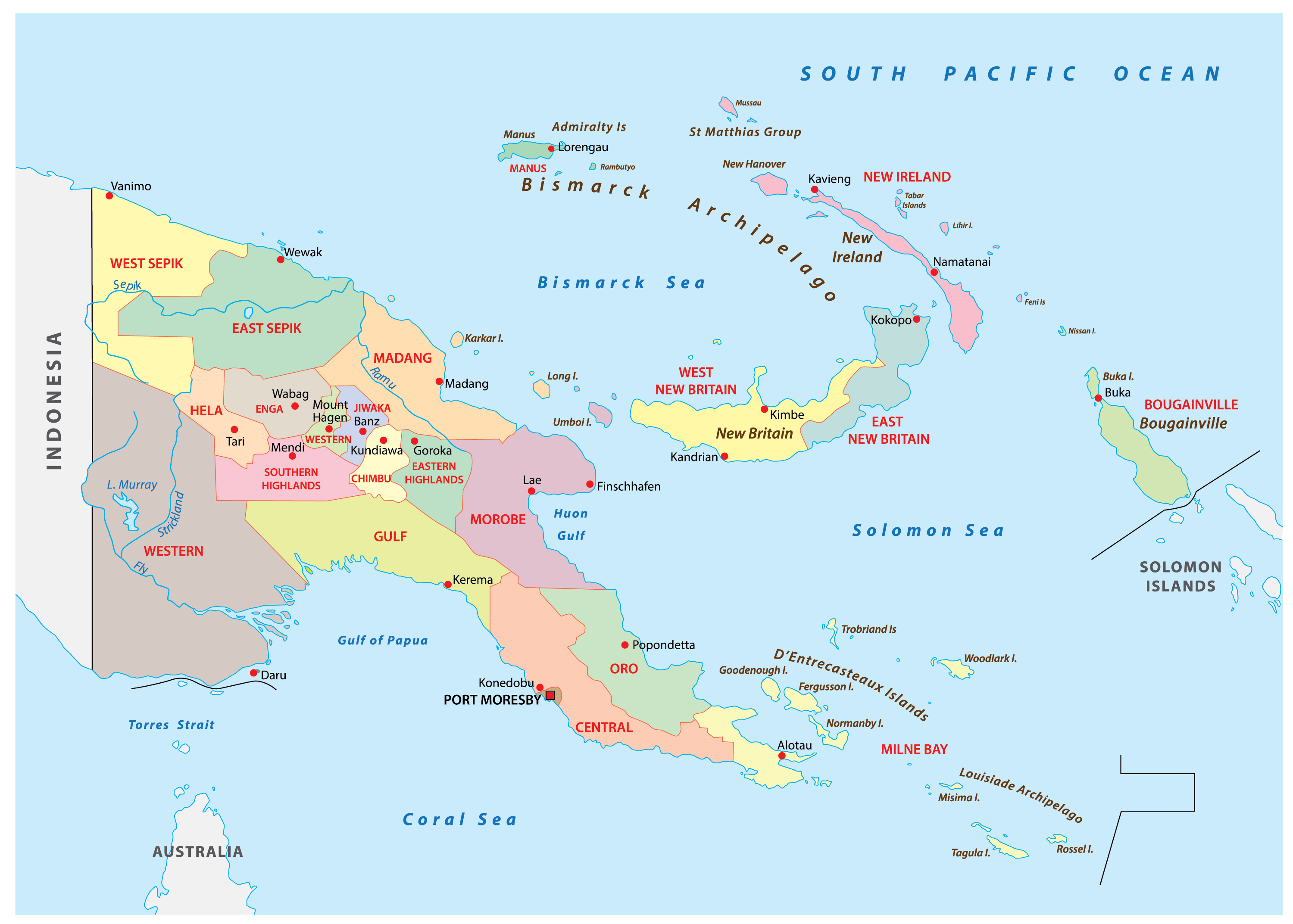Papua New Guinea On A Map - Long Dark Ravine Map