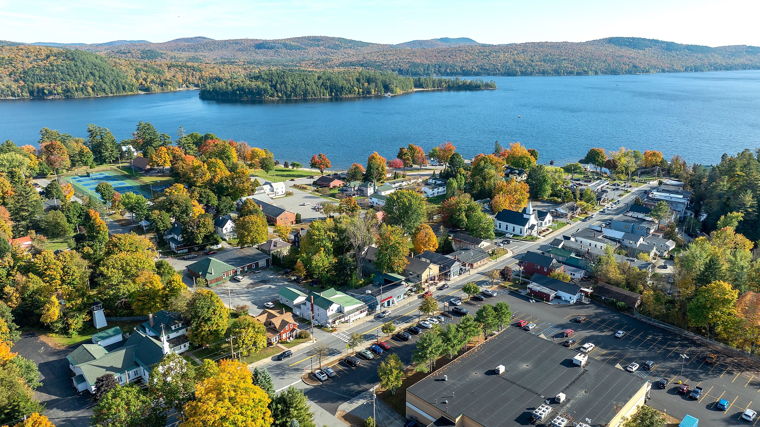 Aerial view of Schroon Lake, New York.