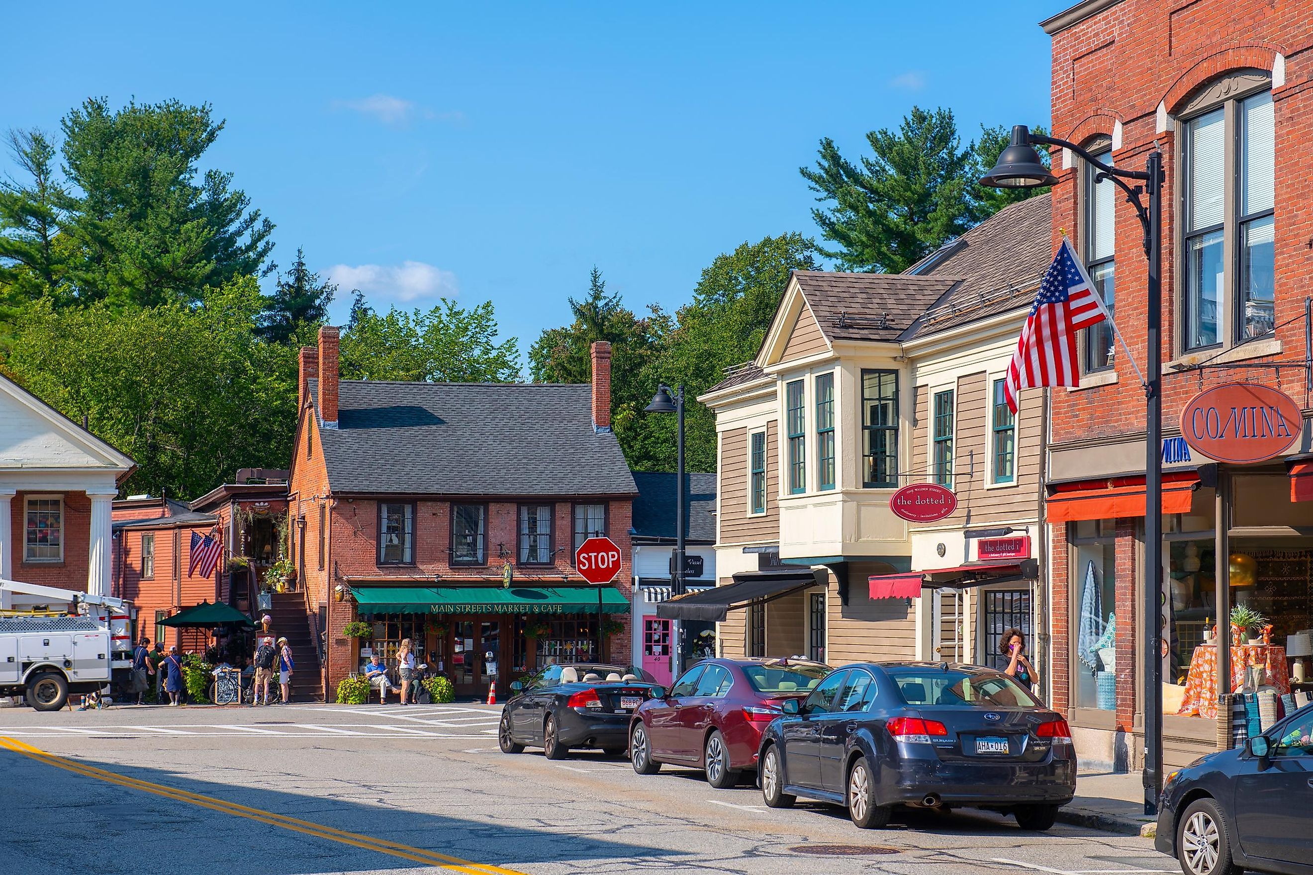 The historic town center of Concord, Massachusetts, USA. Editorial credit: Wangkun Jia / Shutterstock.com