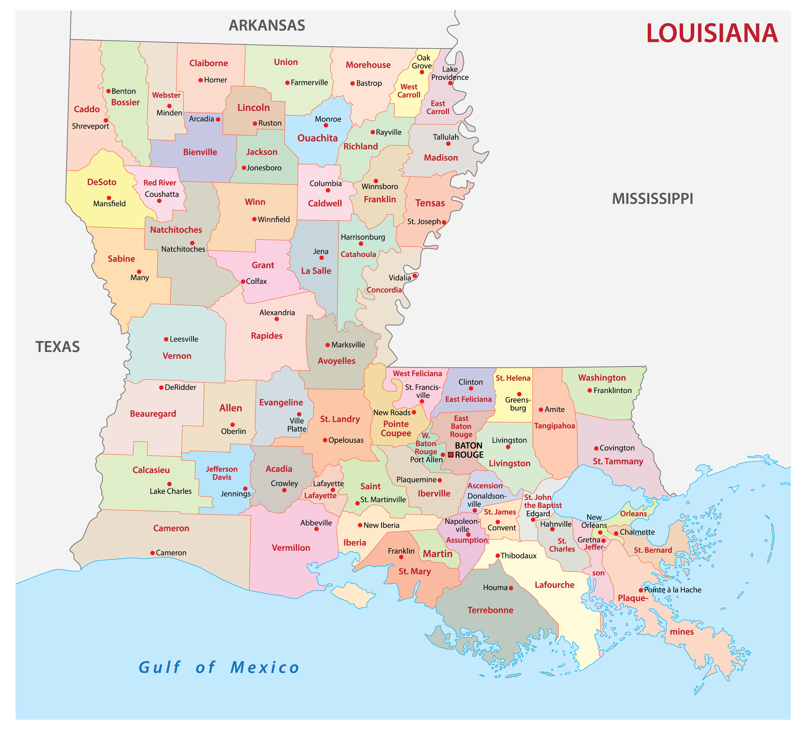 louisiana map