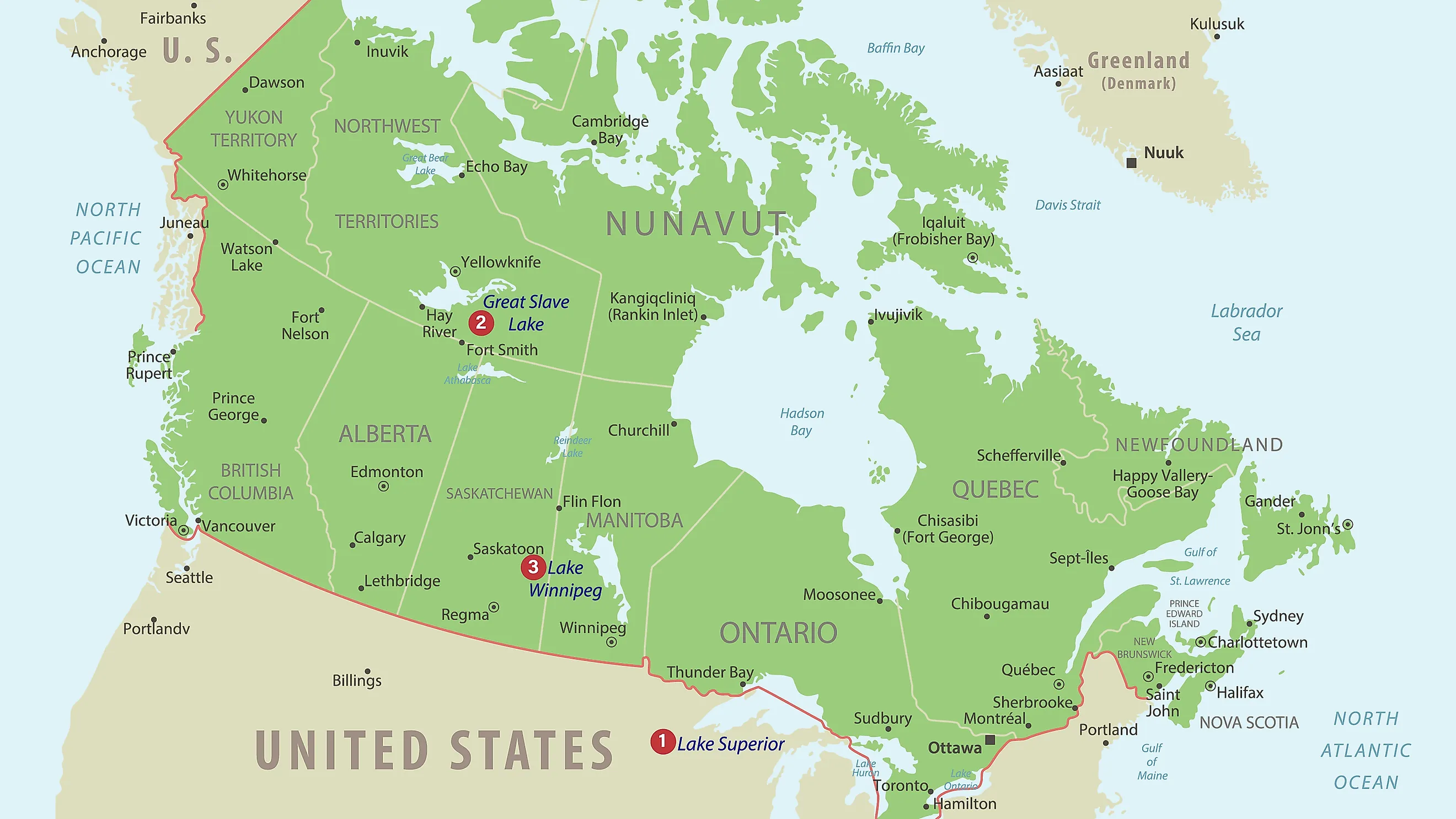 the longest lakes in canada