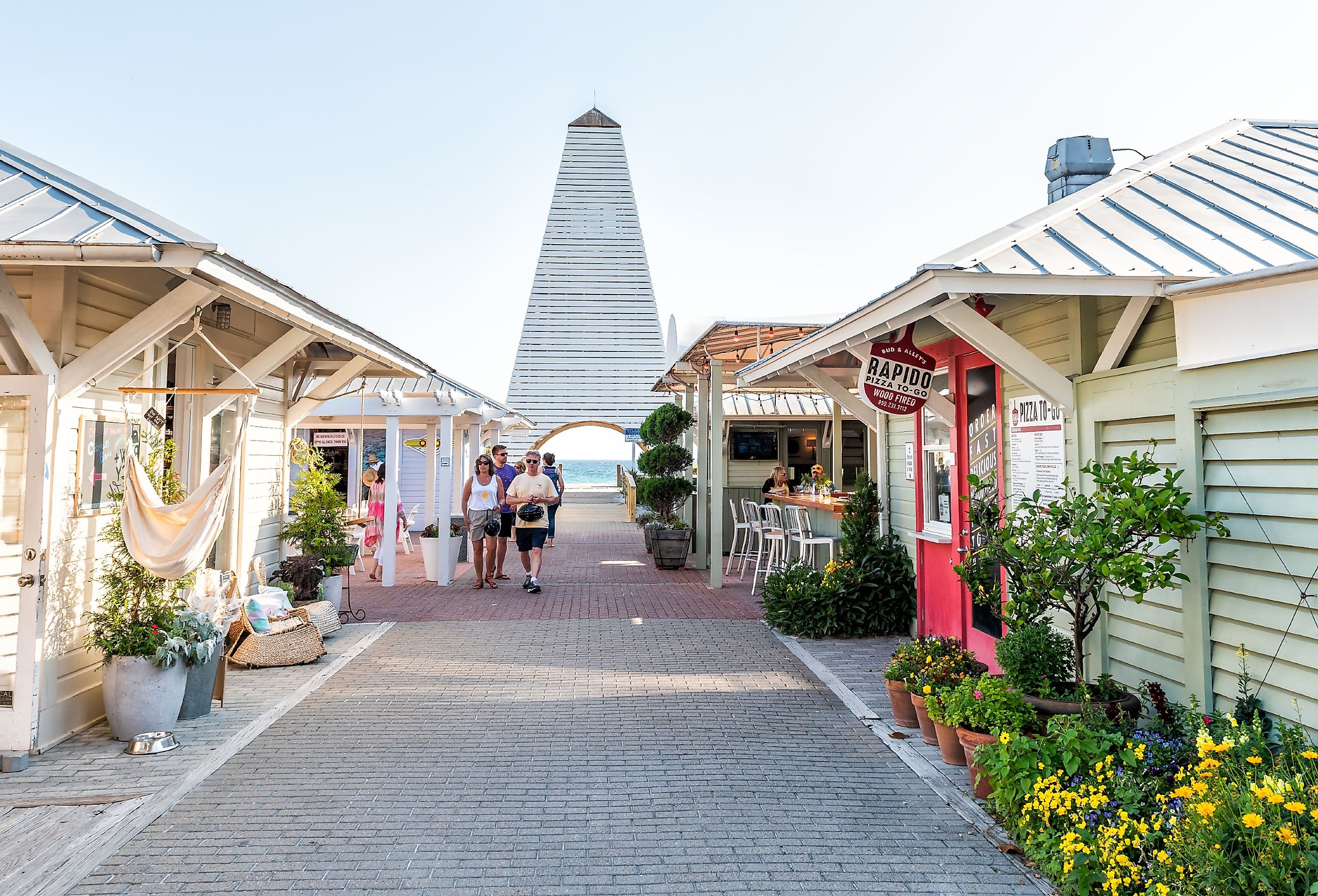 Historic square shopping area in Seaside, Florida. Image credit Kristi Blokhin via Shutterstock