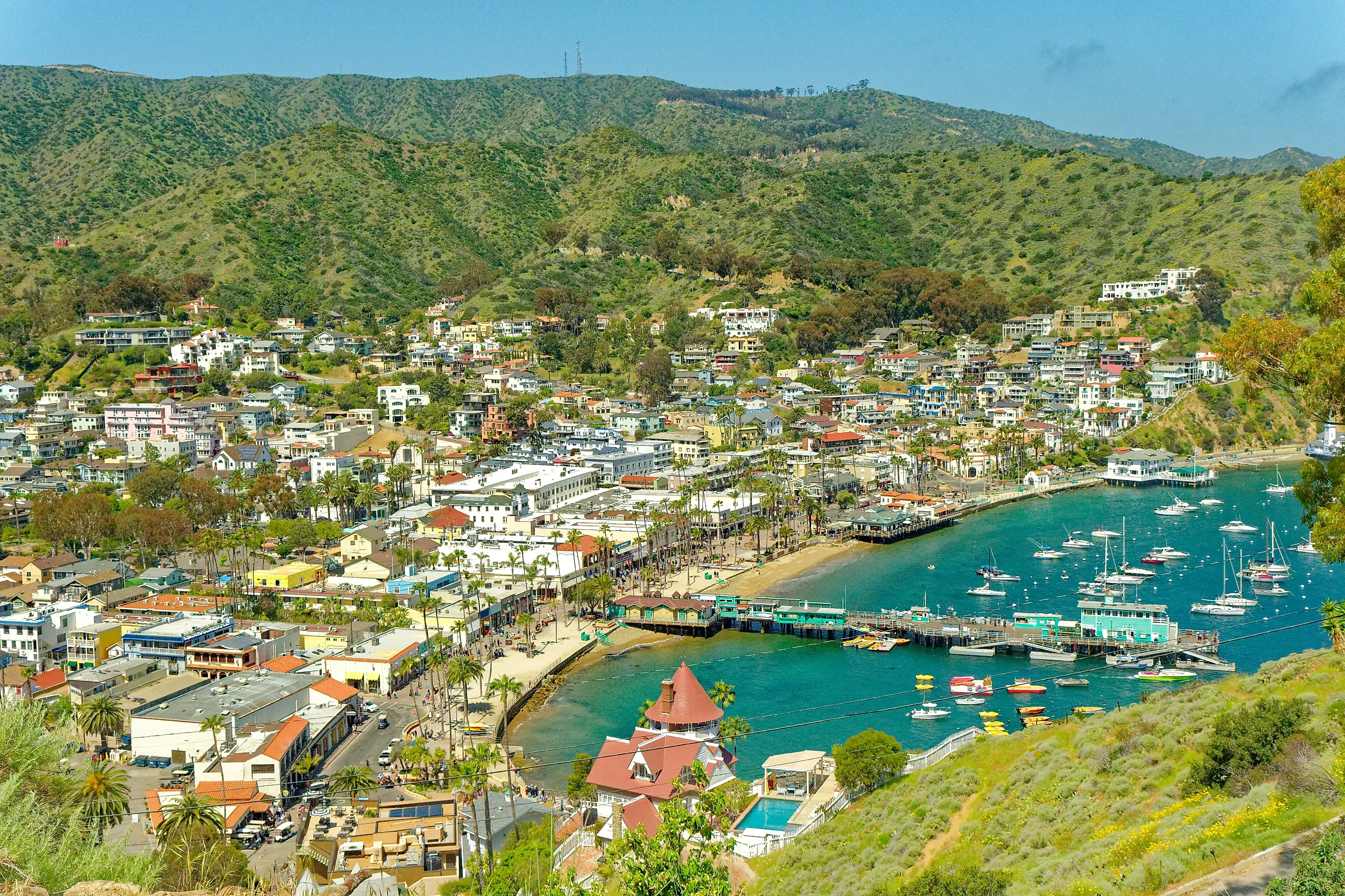 Aerial view of Avalon, California.