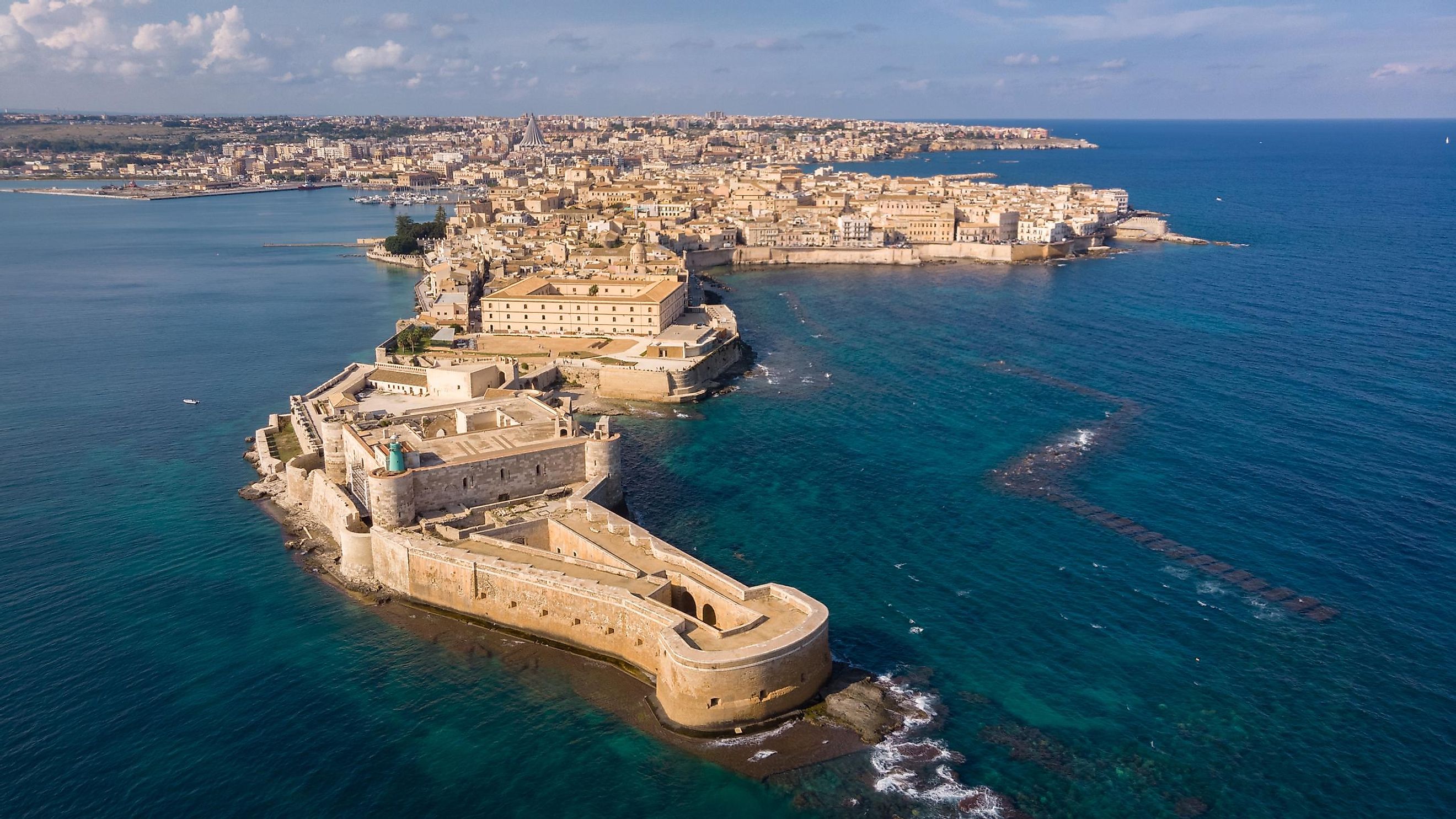 Aerial View of Syracuse, Sicily, Italy.