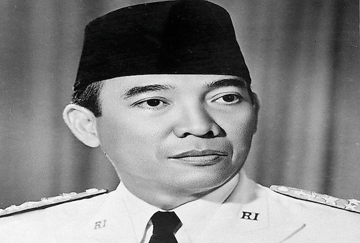 An official portrait of former Indonesian President Sukarno