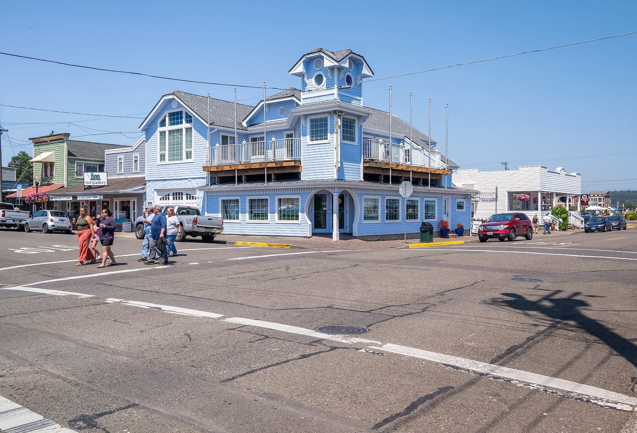 Downtown street in Florence, Oregon. Image credit Manuela Durson via Shutterstock