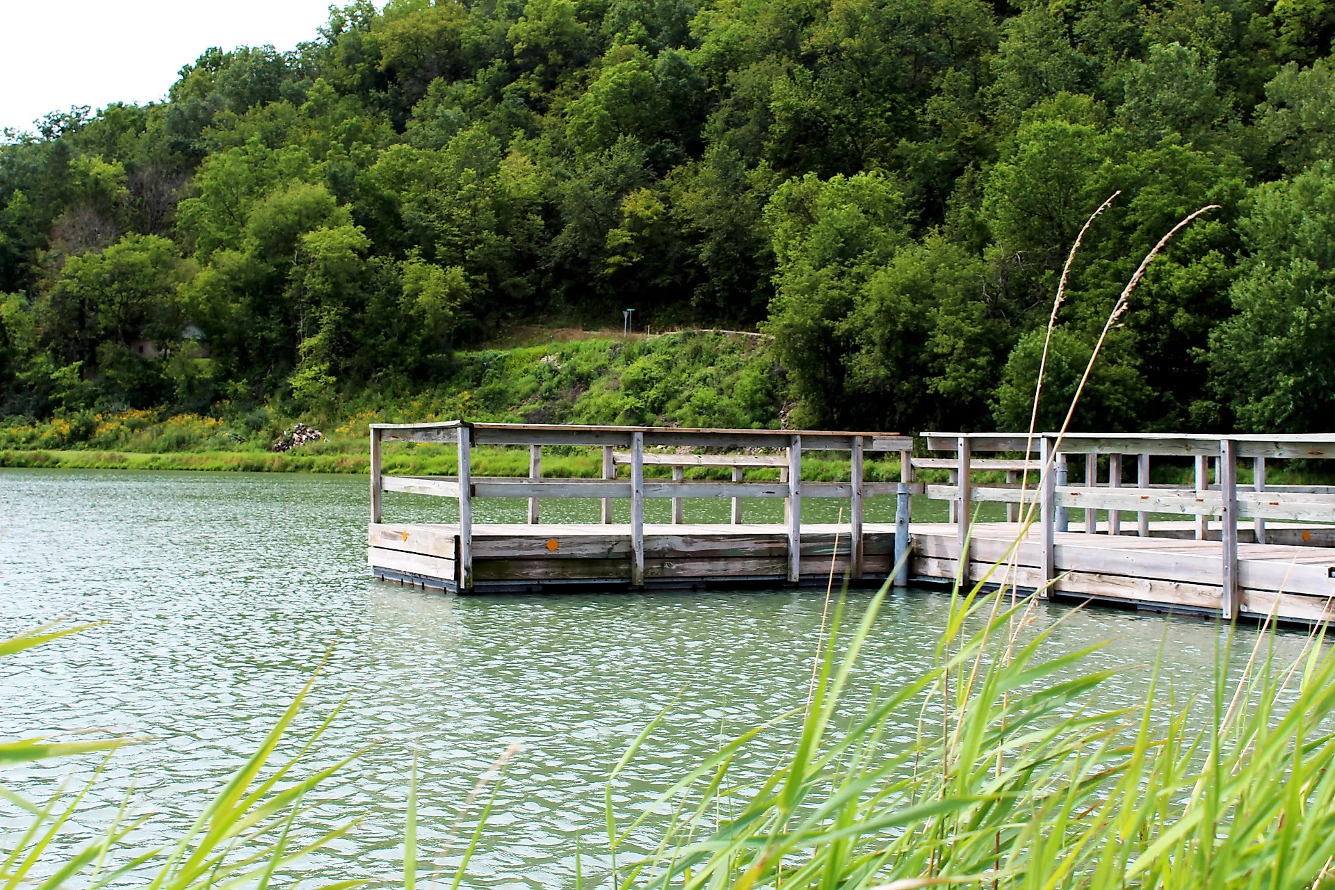 The pier at Bass Pond in scenic Lanesboro, Minnesota. Image credit: Lanesboro Arts via Wikimedia Commons
