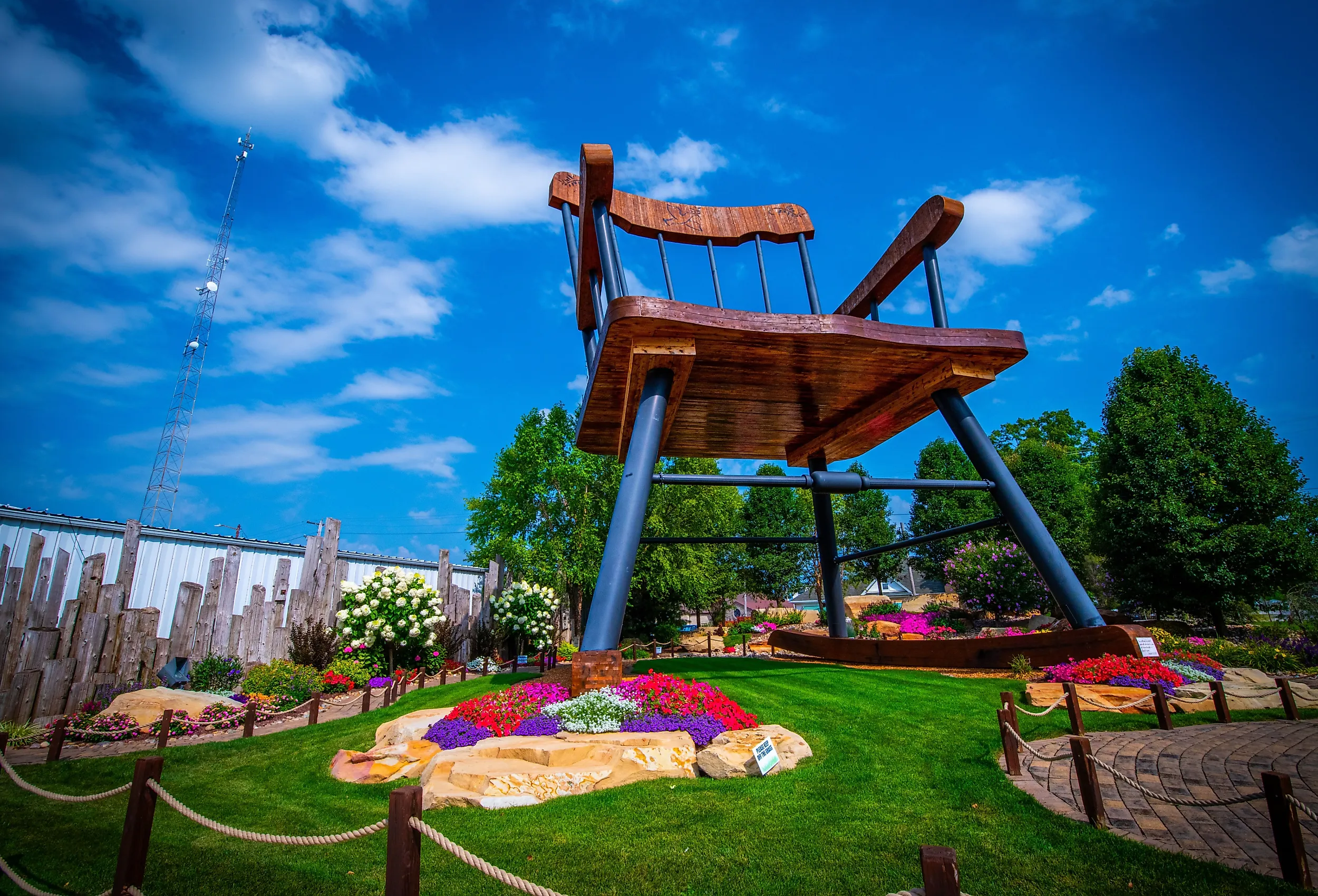 A giant wooden rocking chair in Casey, Illinois.