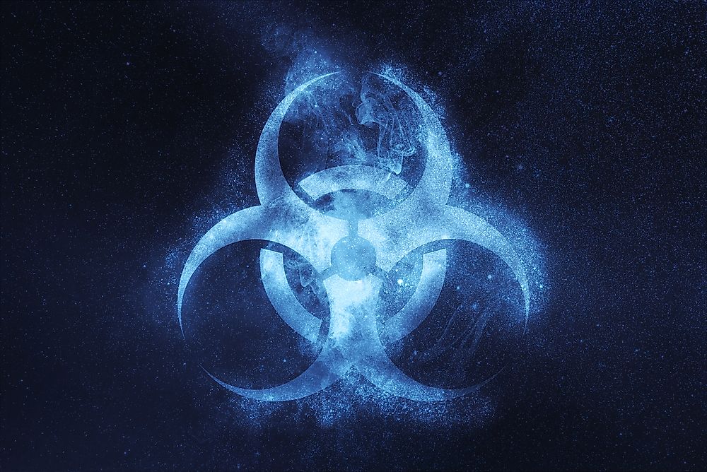 The biohazard symbol.
