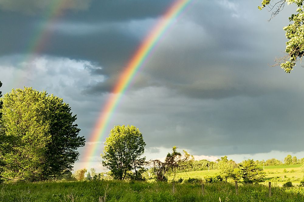 In theory, rainbows appear as full-circles but are usually seen as an arc.