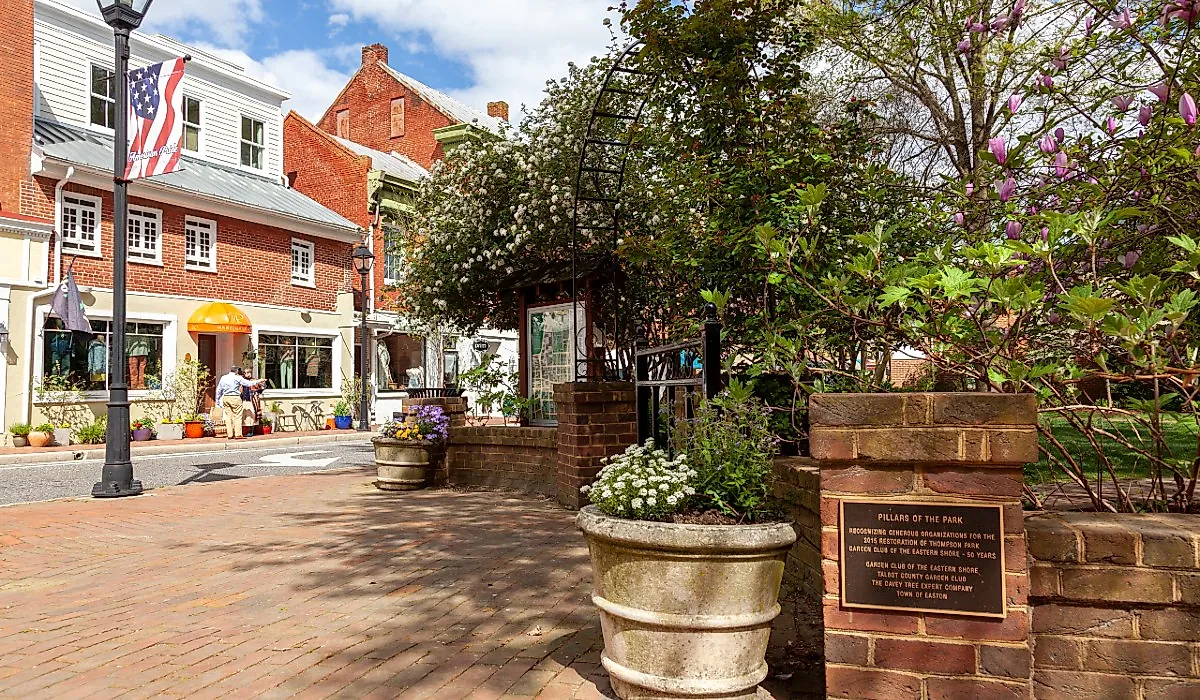 Thompson Park and the historic City center of Easton, Maryland. Image credit grandbrothers via Shutterstock
