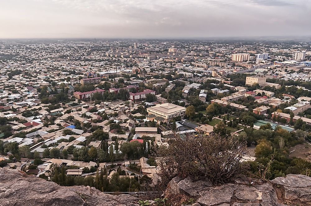 View of Osh from a nearby mountain.