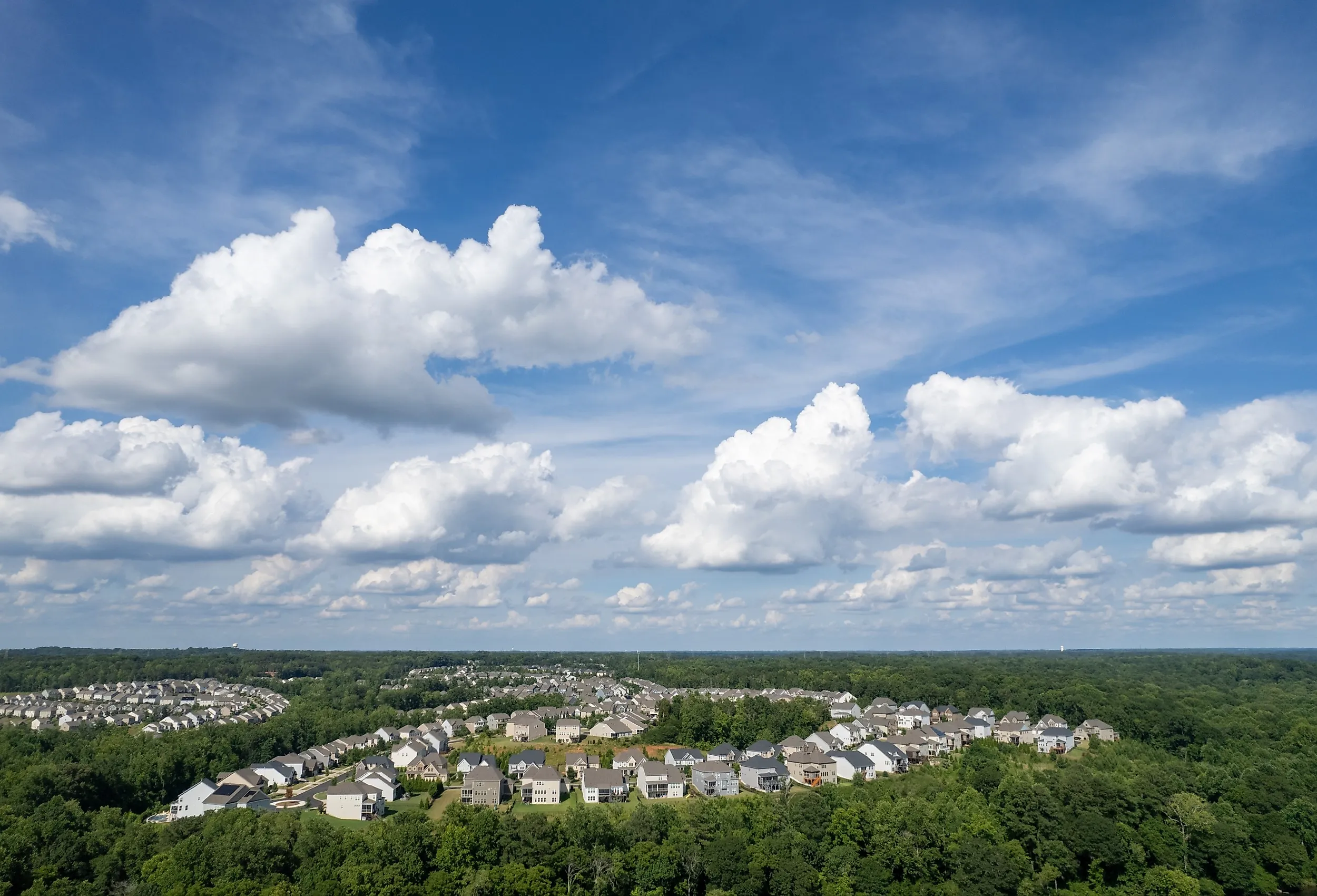 Overhead view of community in Fort Mill, South Carolina.