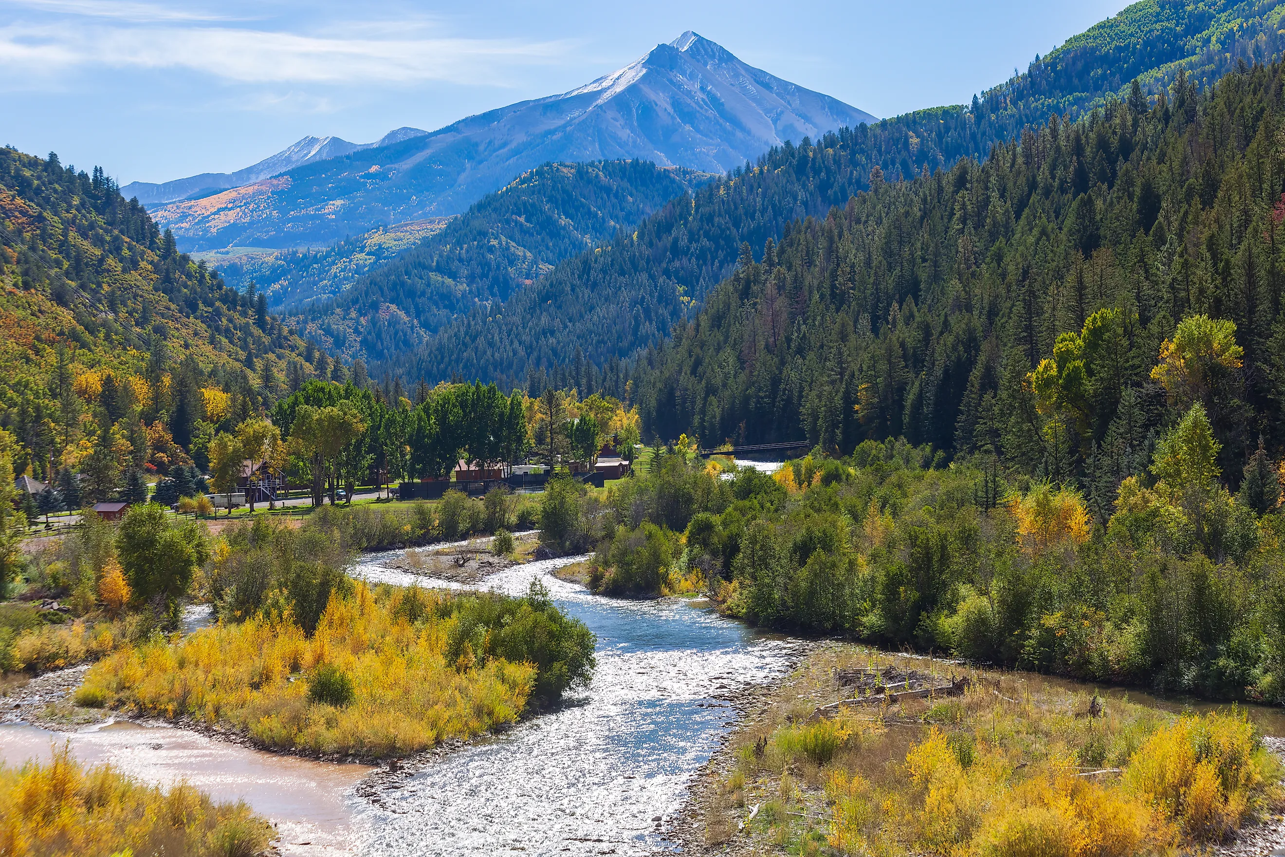 River and mountain scene near Paonia, Colorado.